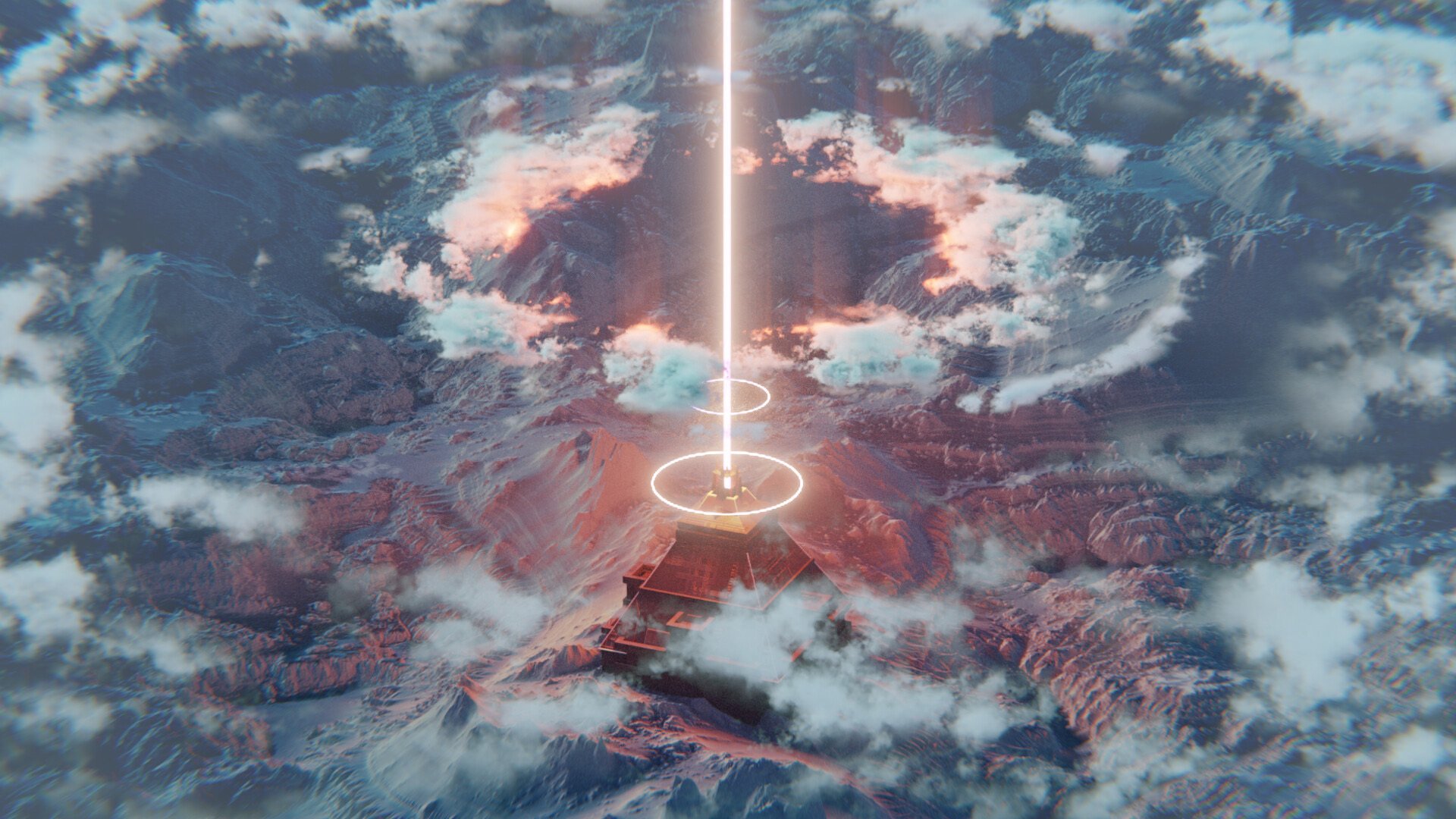 大气层 光柱 寺庙 神秘