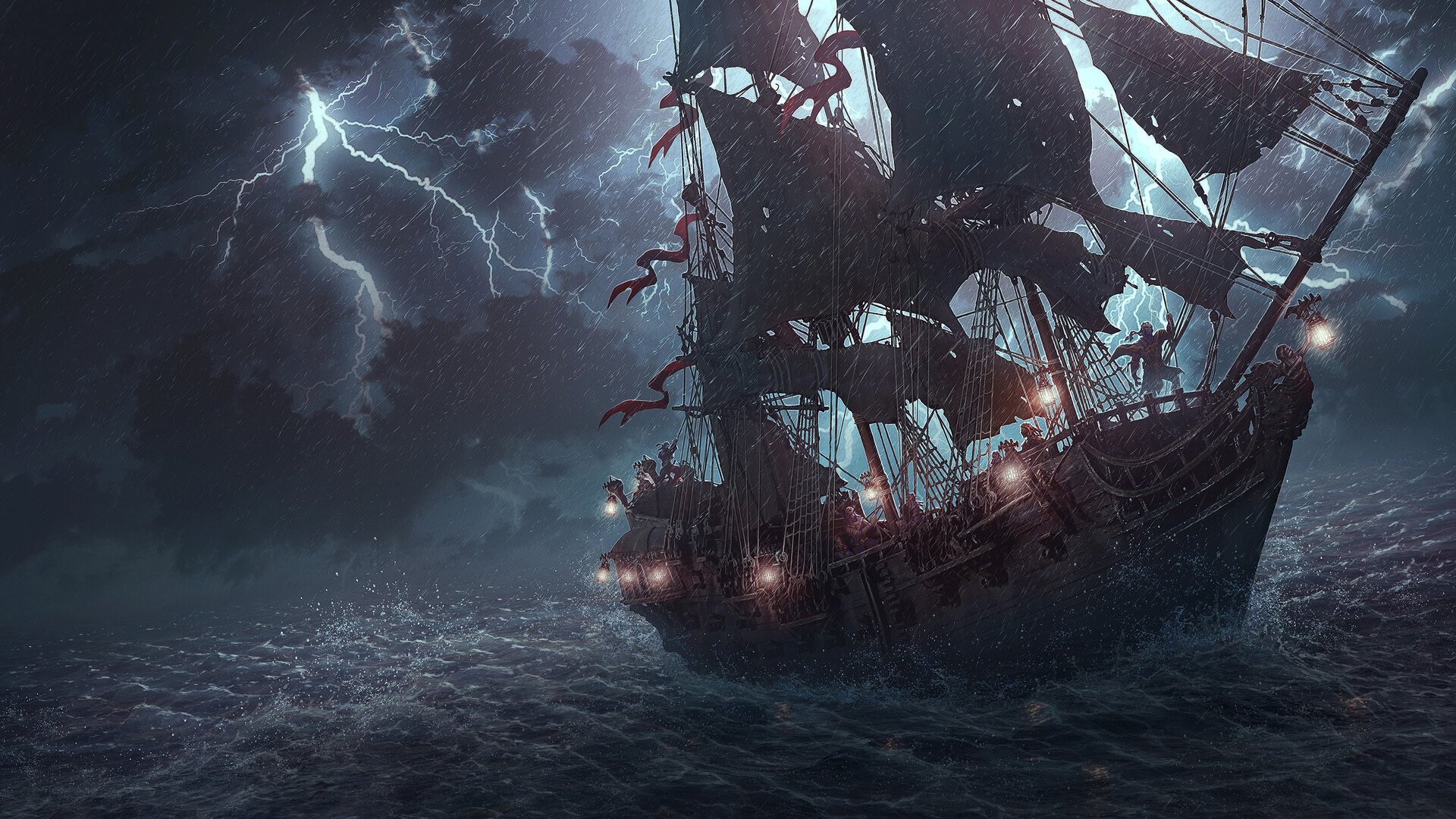 主机游戏 大帆船 雷电 暴风