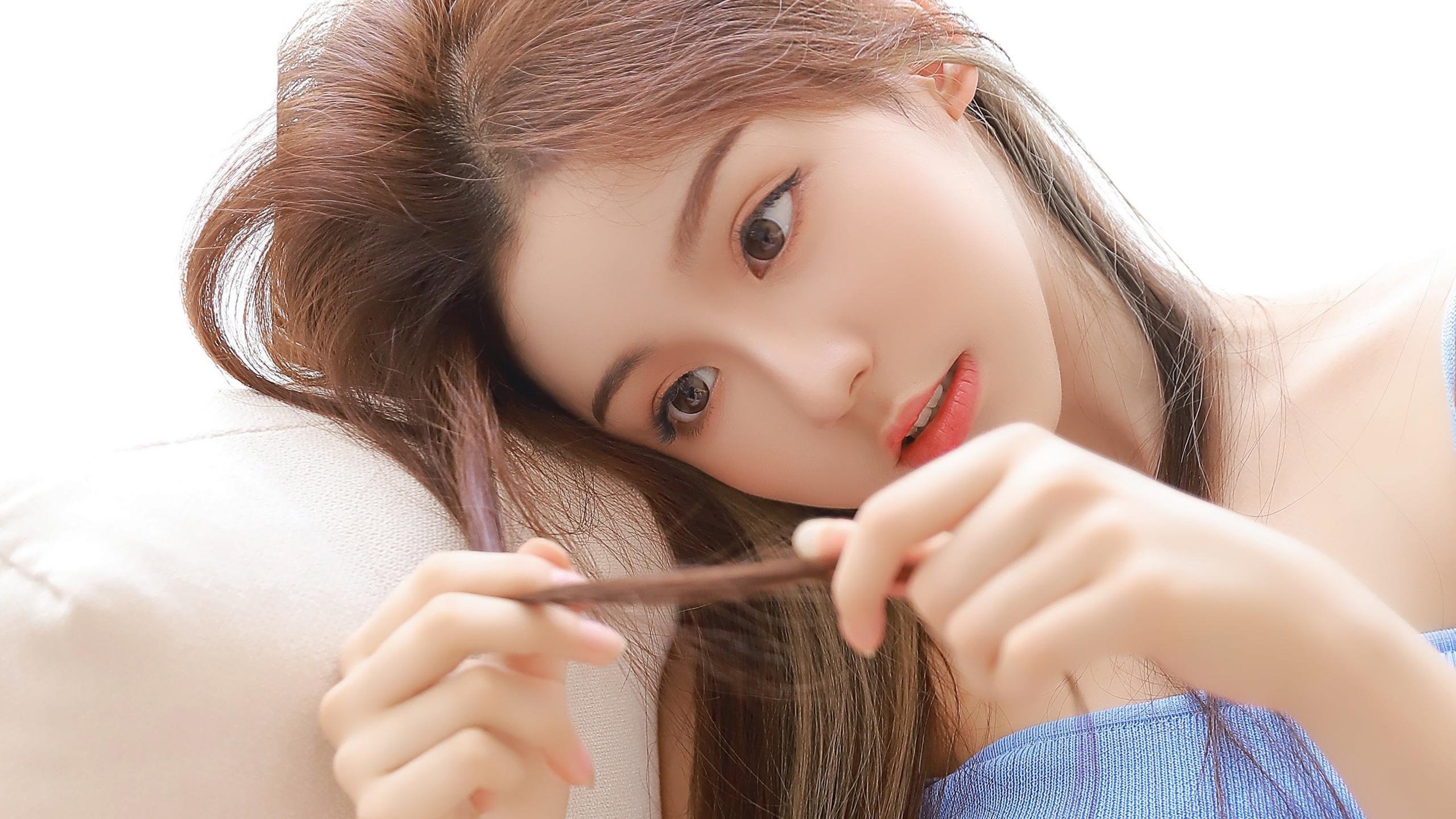 清纯 吊带 长发 女孩 可爱