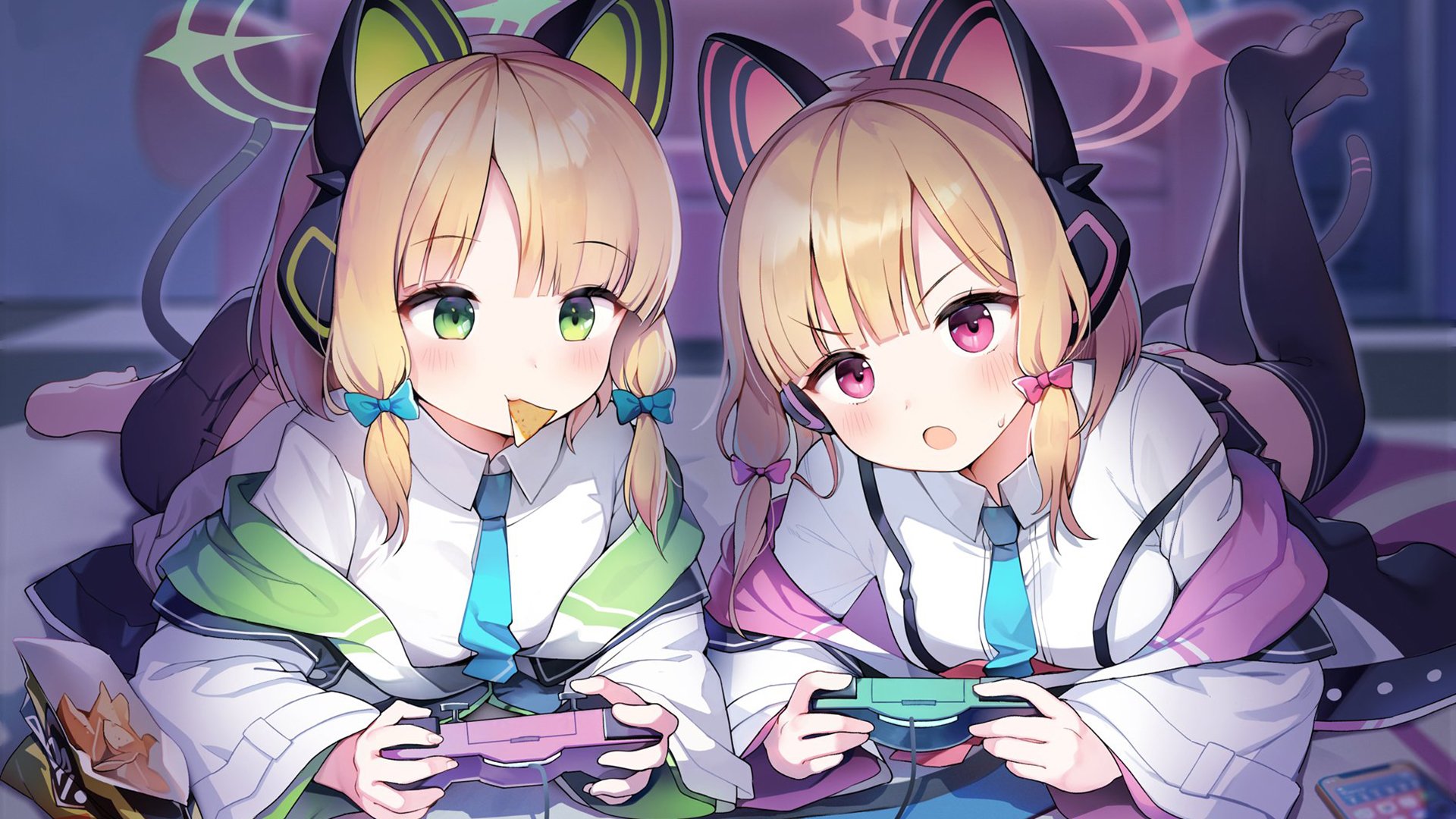 猫耳朵 游戏机 姐妹