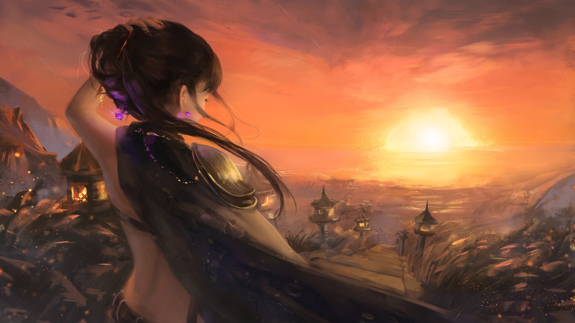 鬼刀 国风 日出 长发 美丽