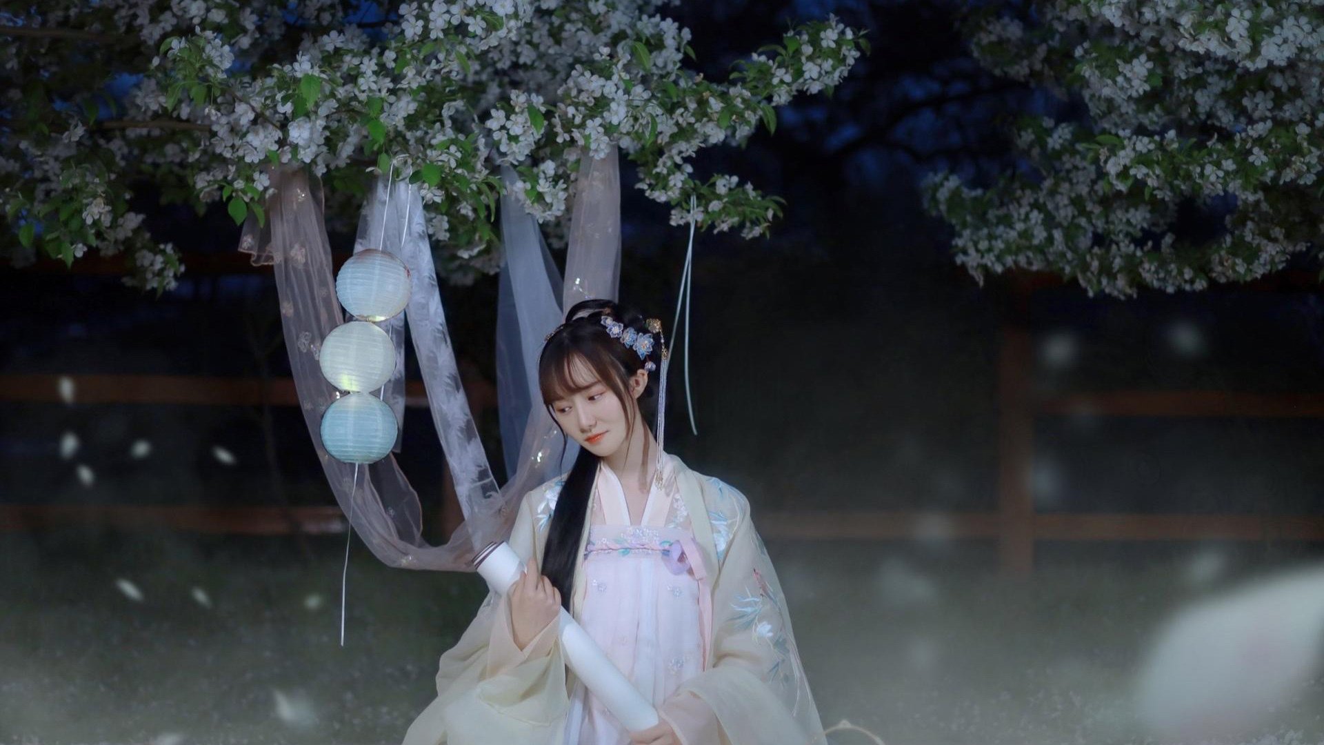 古风文艺 长发 仙女 字画 才女 古装