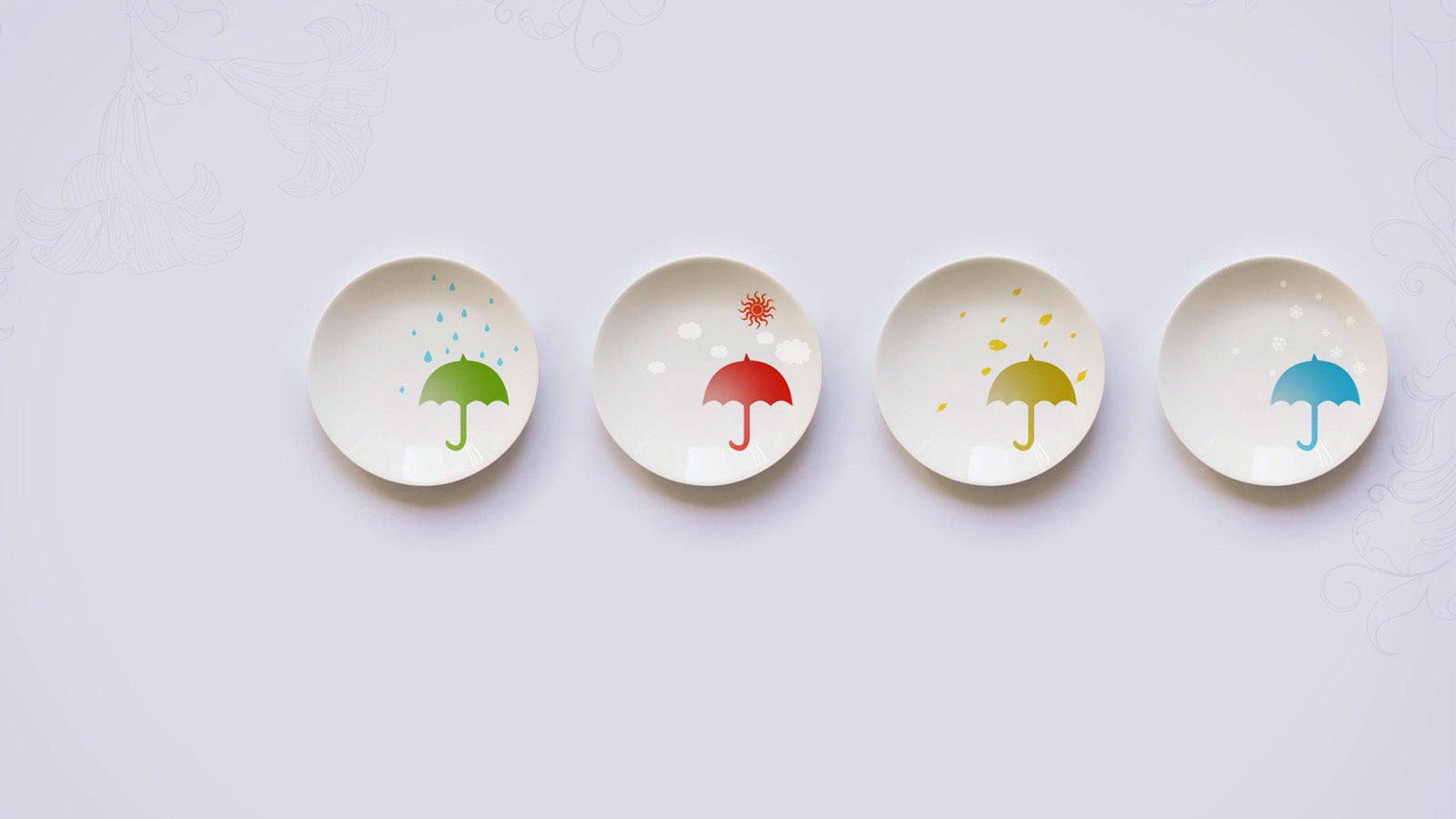 静物写真 盘子 天气 雨伞