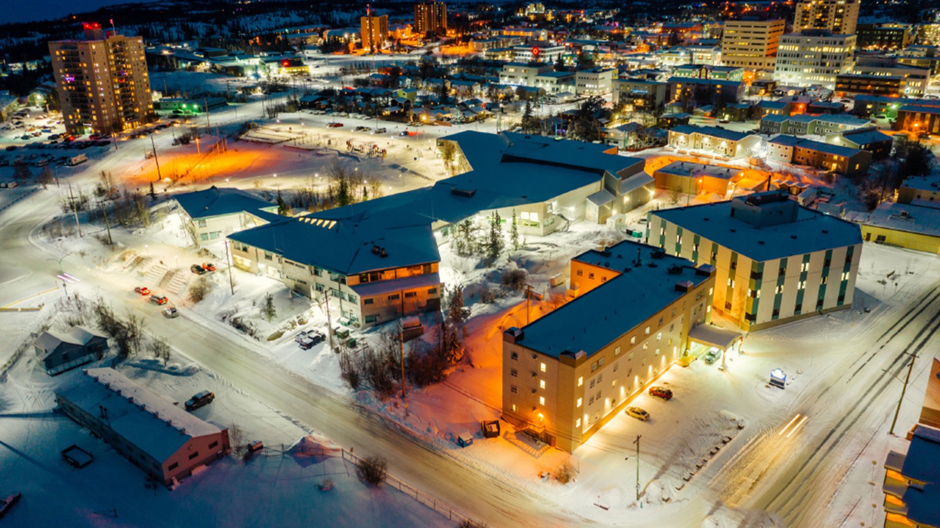 城市夜景 雪后 灯光 璀璨