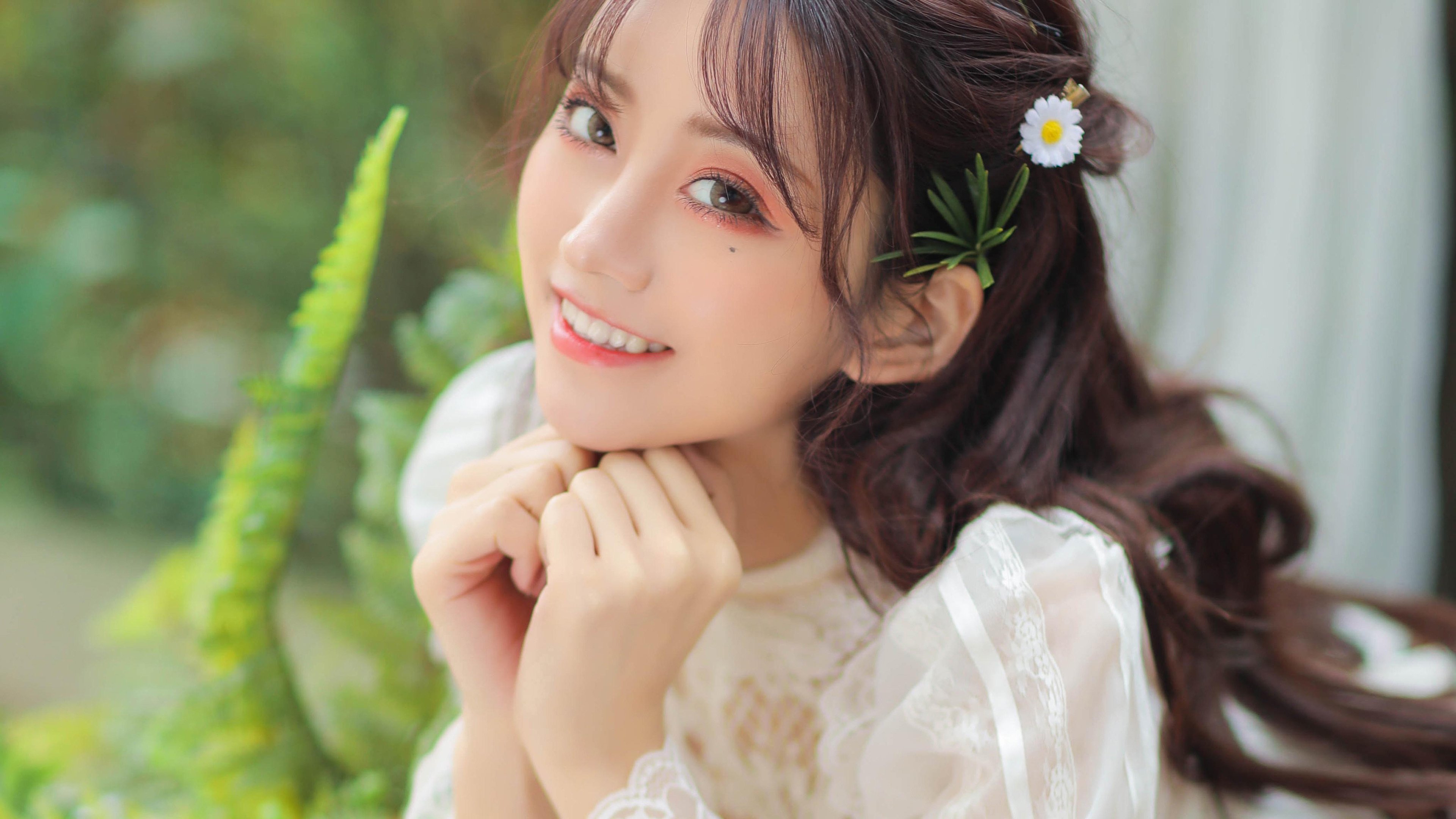 清纯 公主 仙女 菊花 微笑 可爱