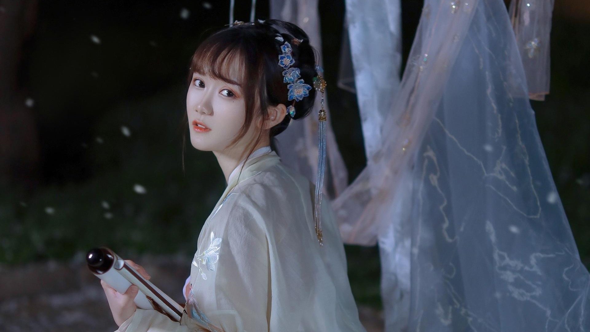 古风文艺 长发 仙女 字画 才女 古装