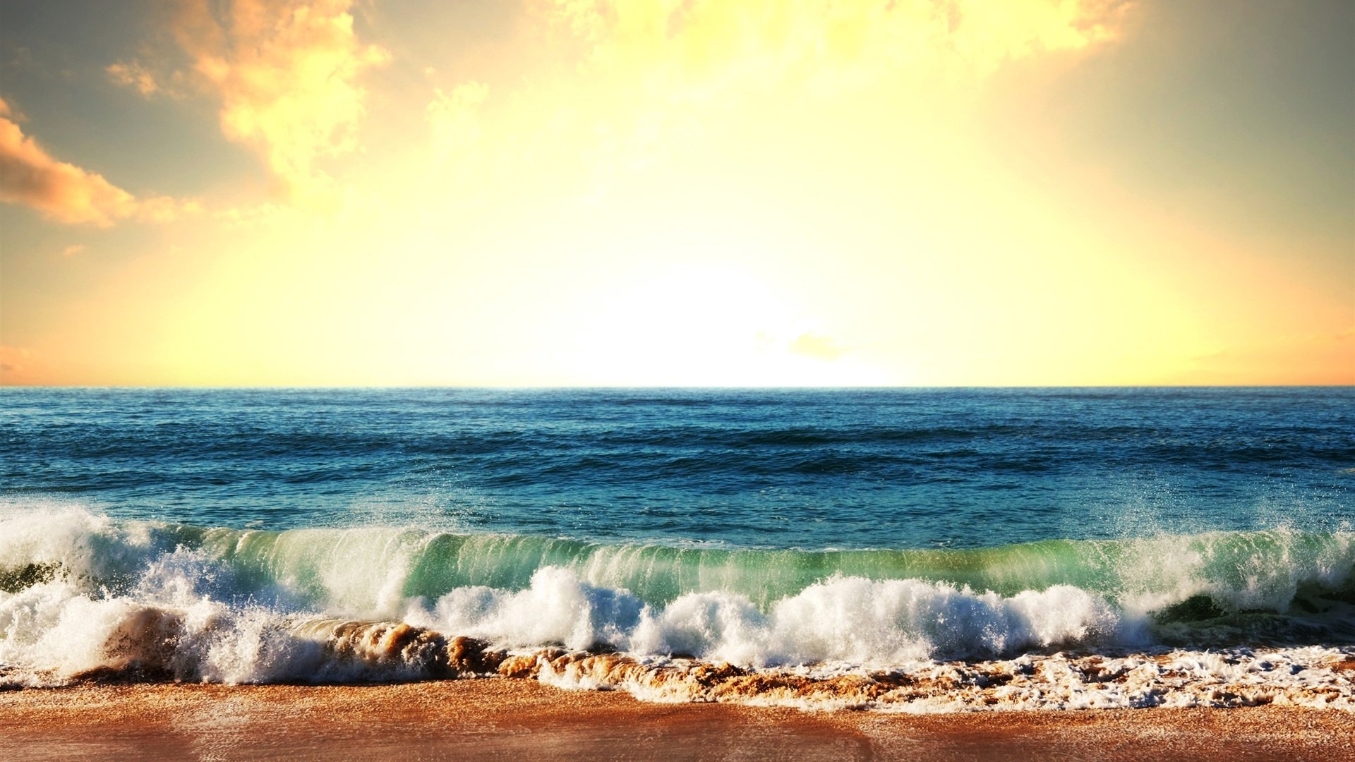 海洋天堂 海浪 傍晚 晚霞