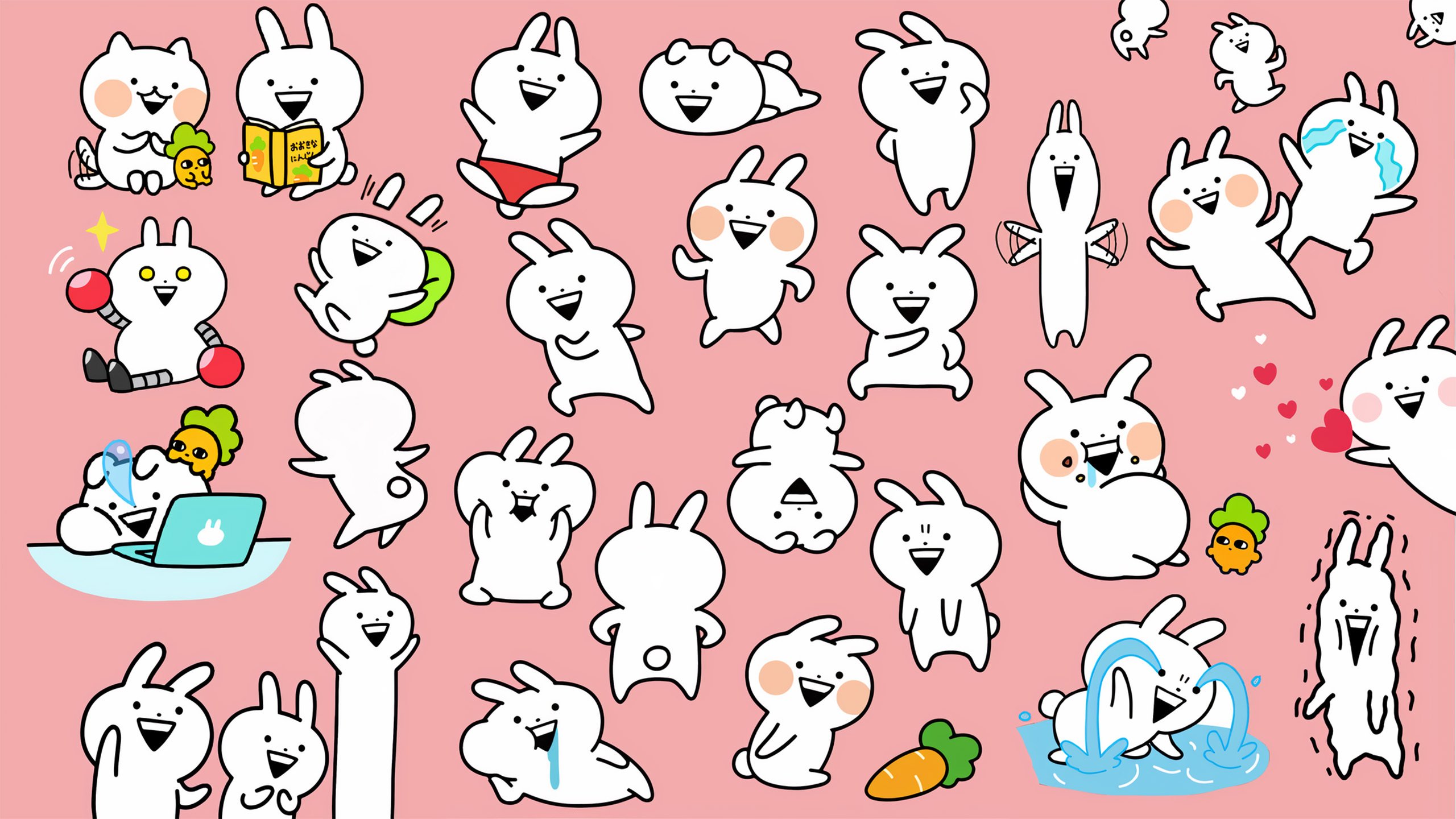 兔子 平铺 可爱 全表情 表情包