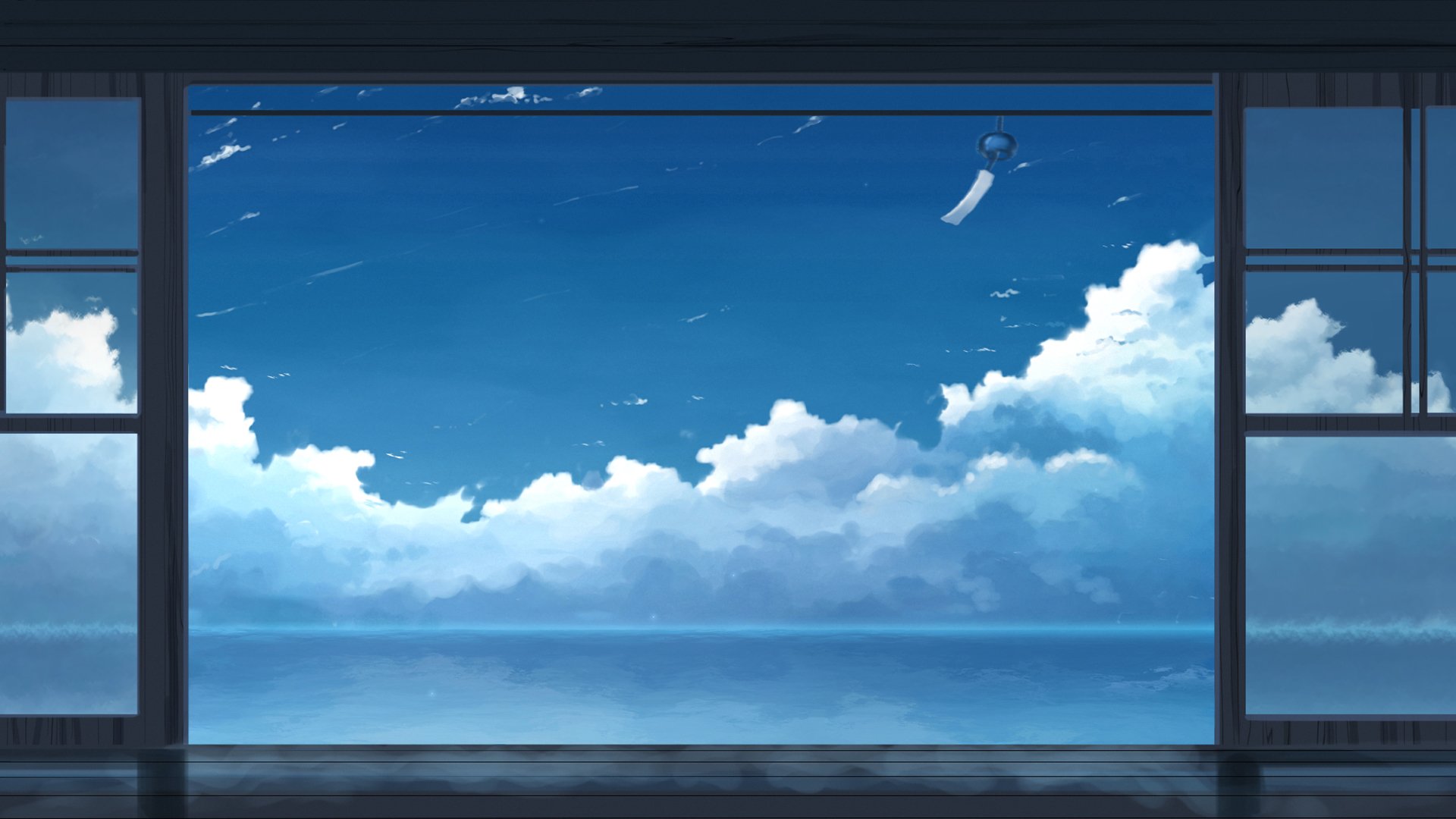 夏天 白云 天空 蓝色大海