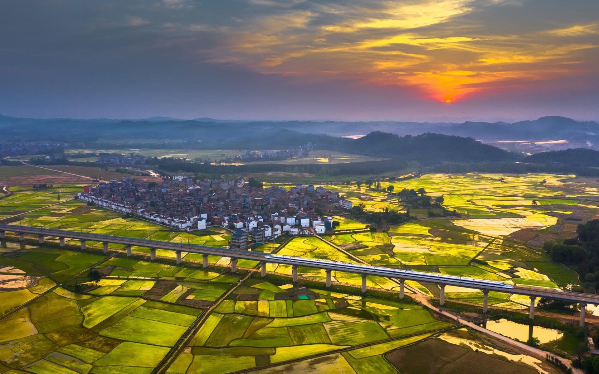 自然风光  江西   唯美  稻田