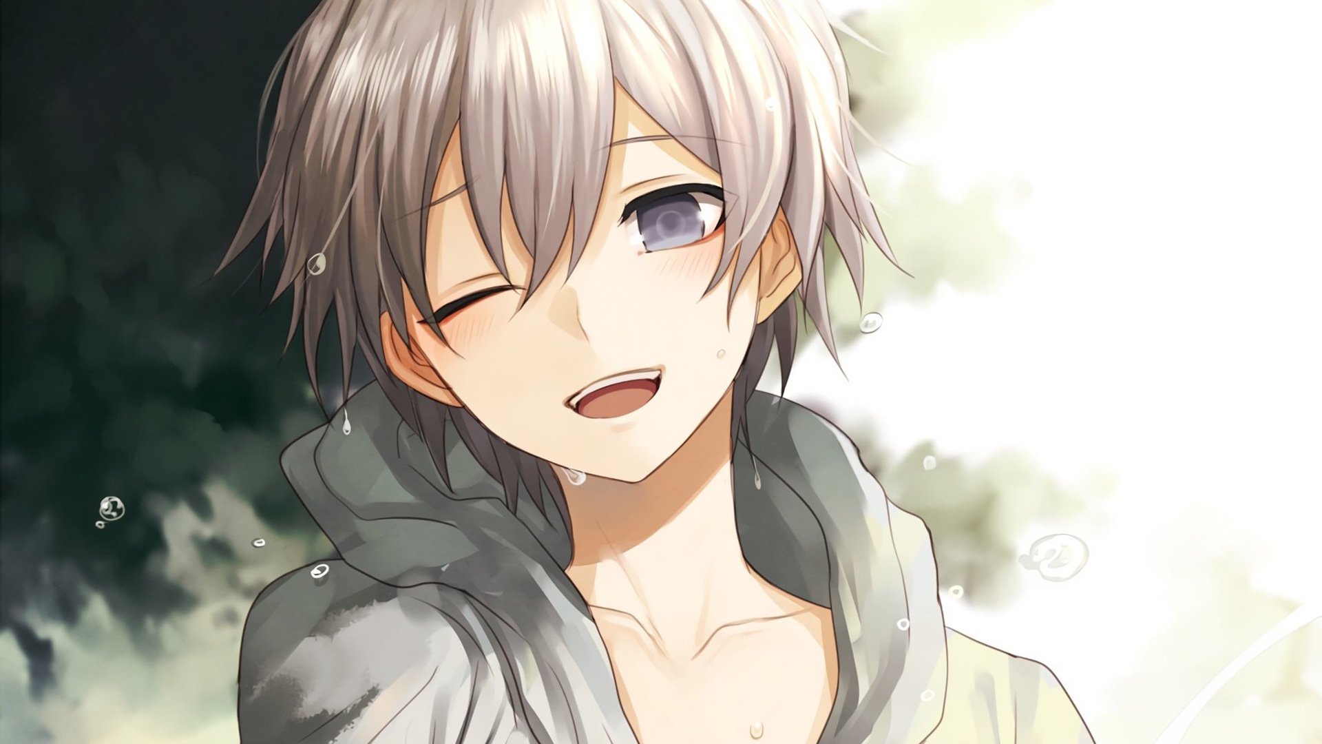 白发 汗水 眨眼睛 水滴