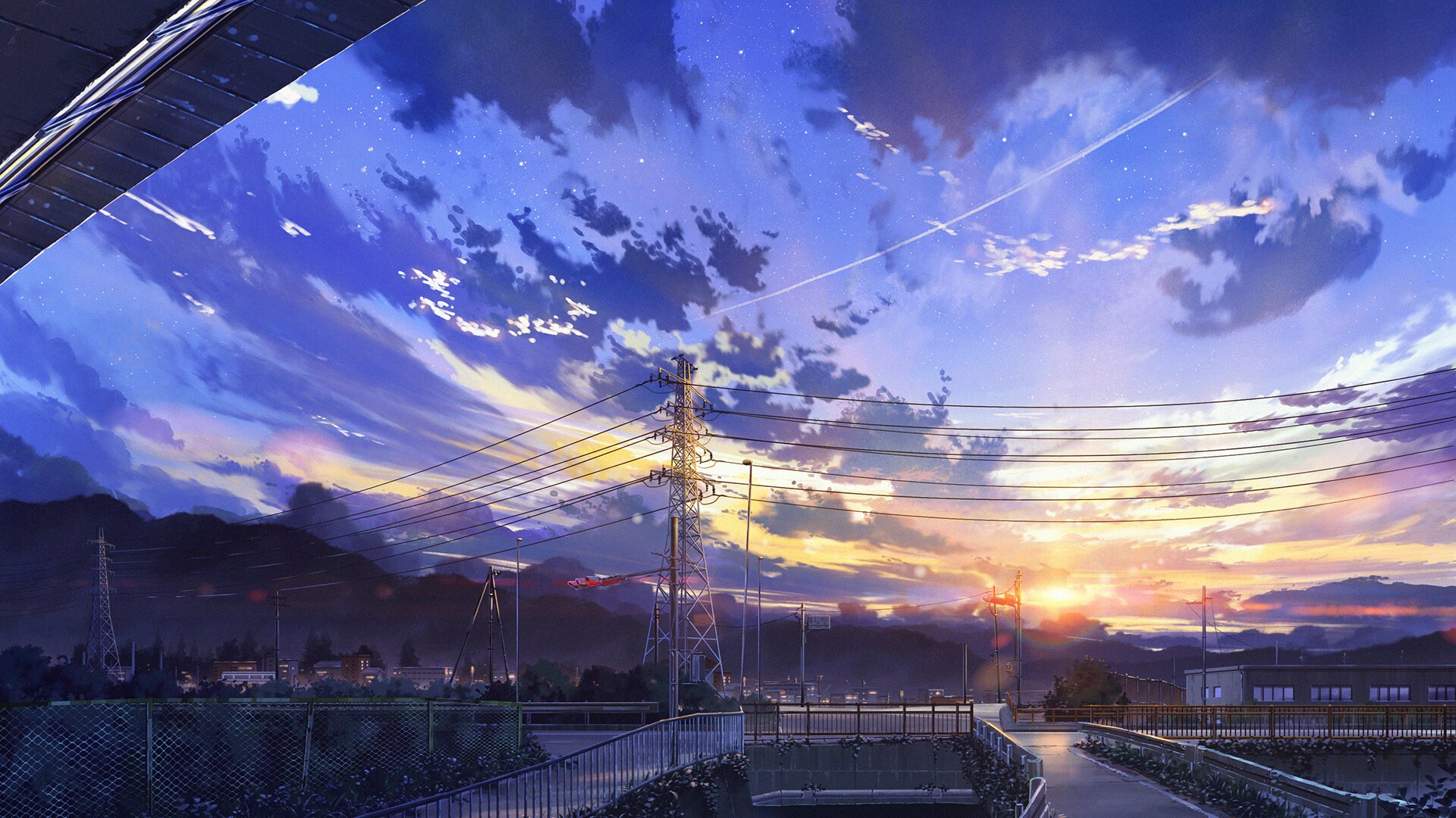 城市 傍晚 天空