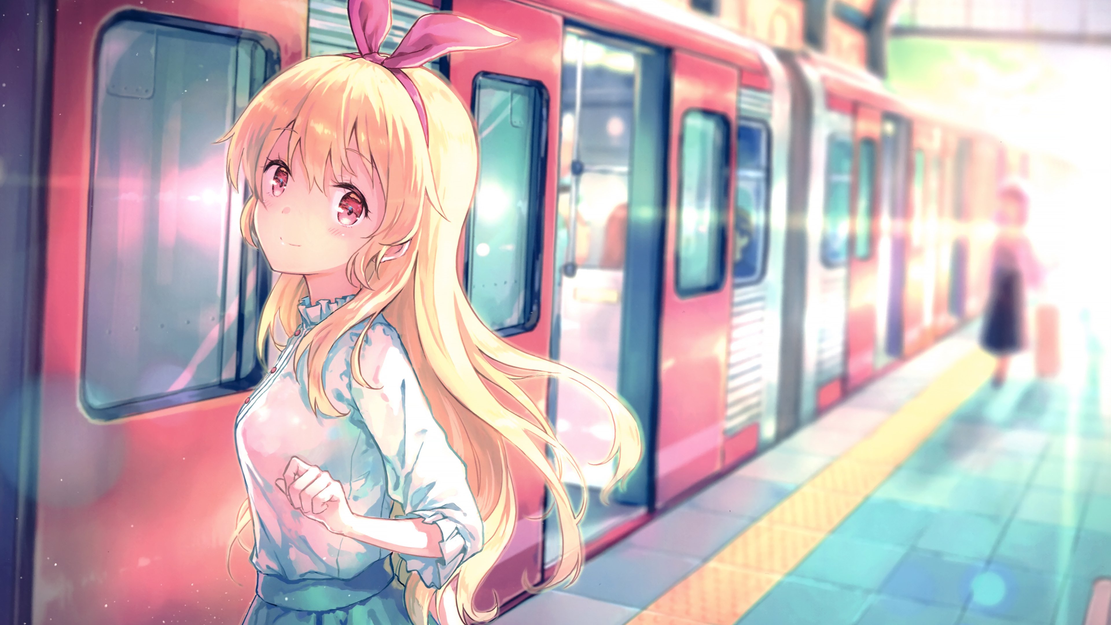 卡通 火车 车展 月台