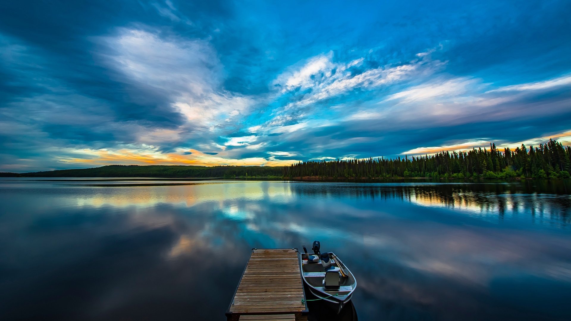 自然风光 傍晚 晚霞 小船