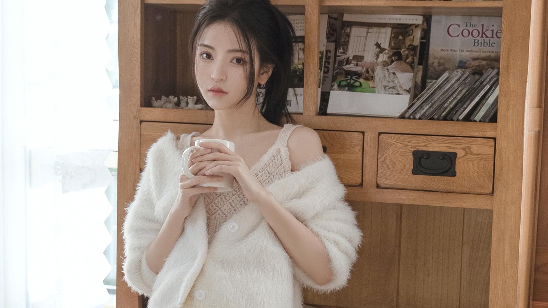 清纯 马克杯 美肩 居家