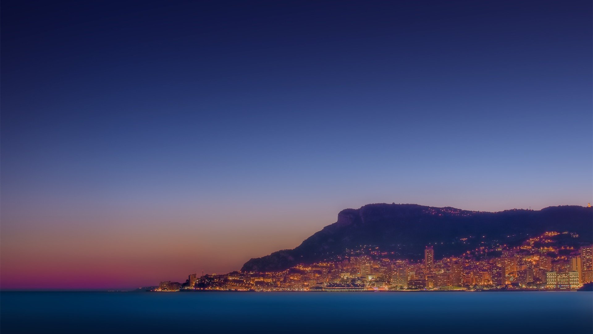 城市夜景 海岸 灯光 夜晚