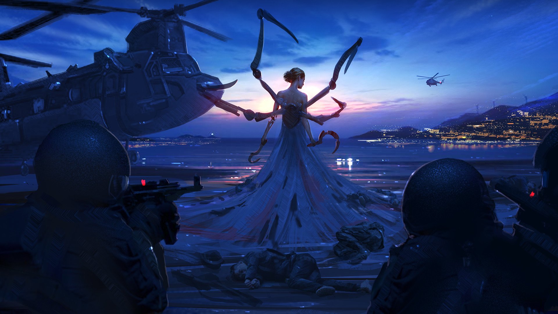 公主 机械手 直升机 警察