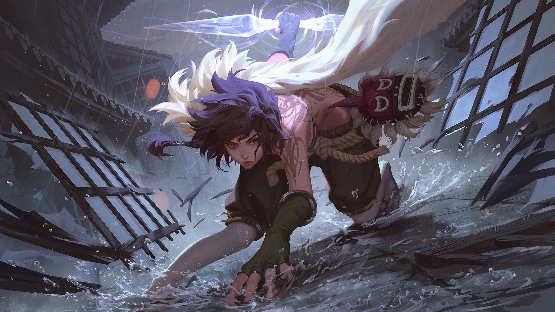 面具 激烈战斗 短发女孩