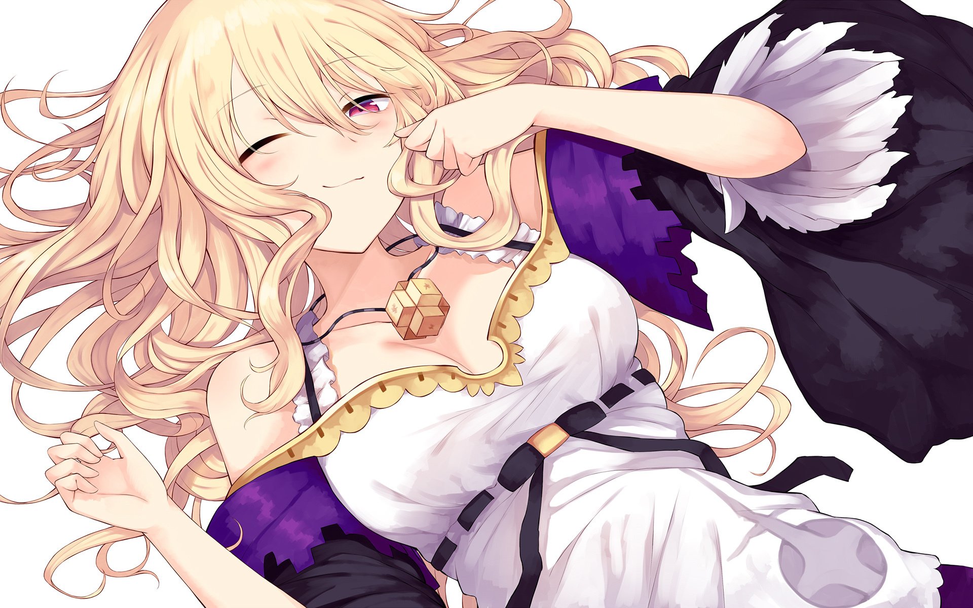 蝴蝶 环绕的  动漫 美女