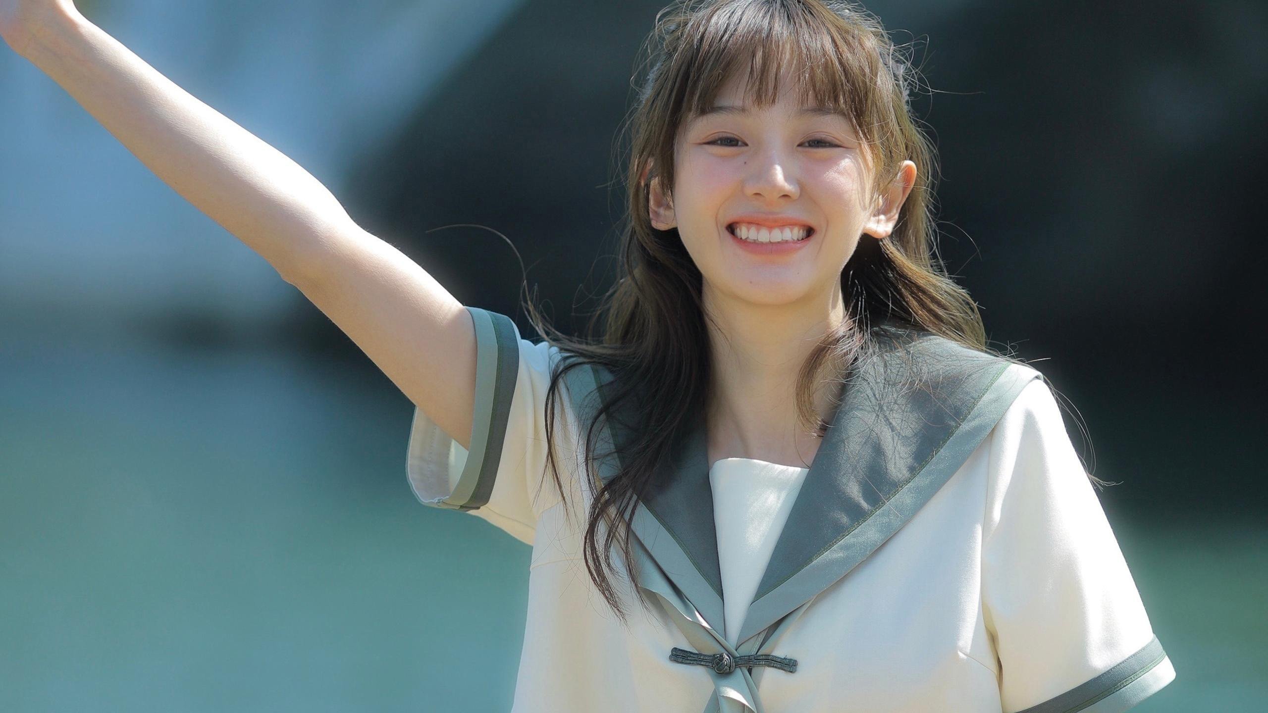 清纯 校服 开朗 微笑 阳光女孩