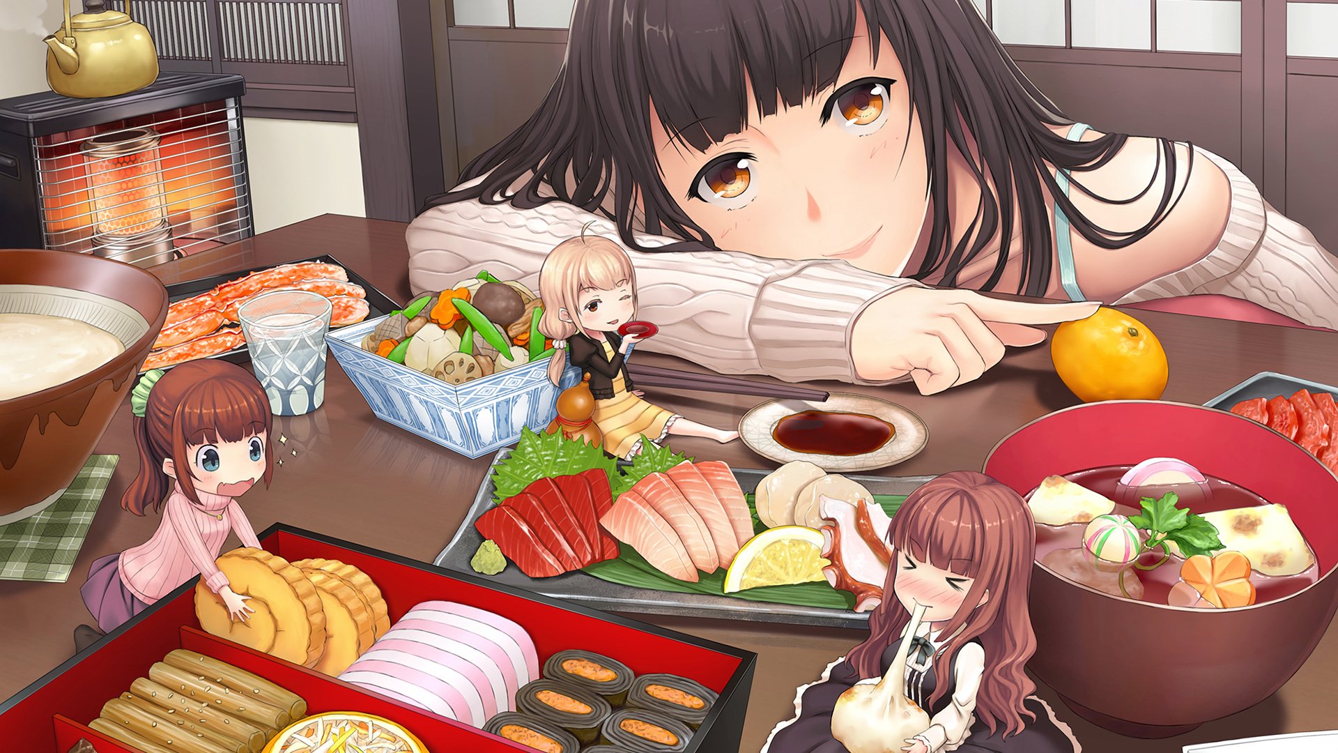 小不点 点心 寿司 长发女孩