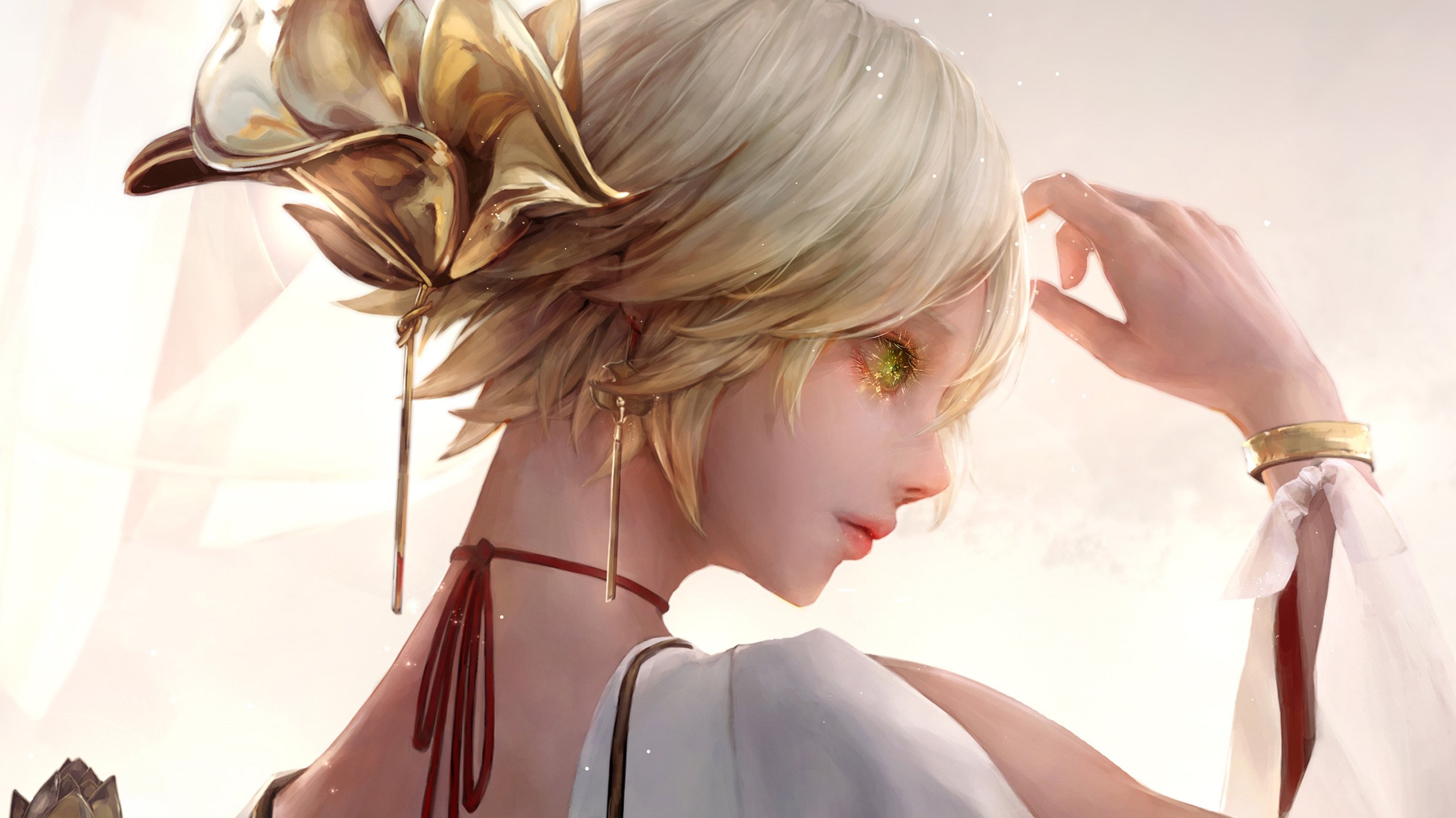 金眼女孩 短发 手镯