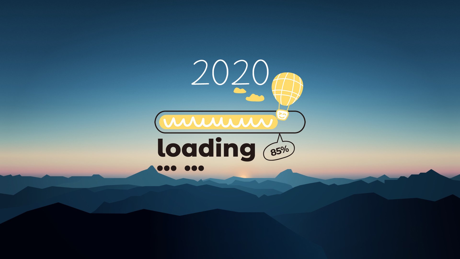 2020 结束 创意 山脉