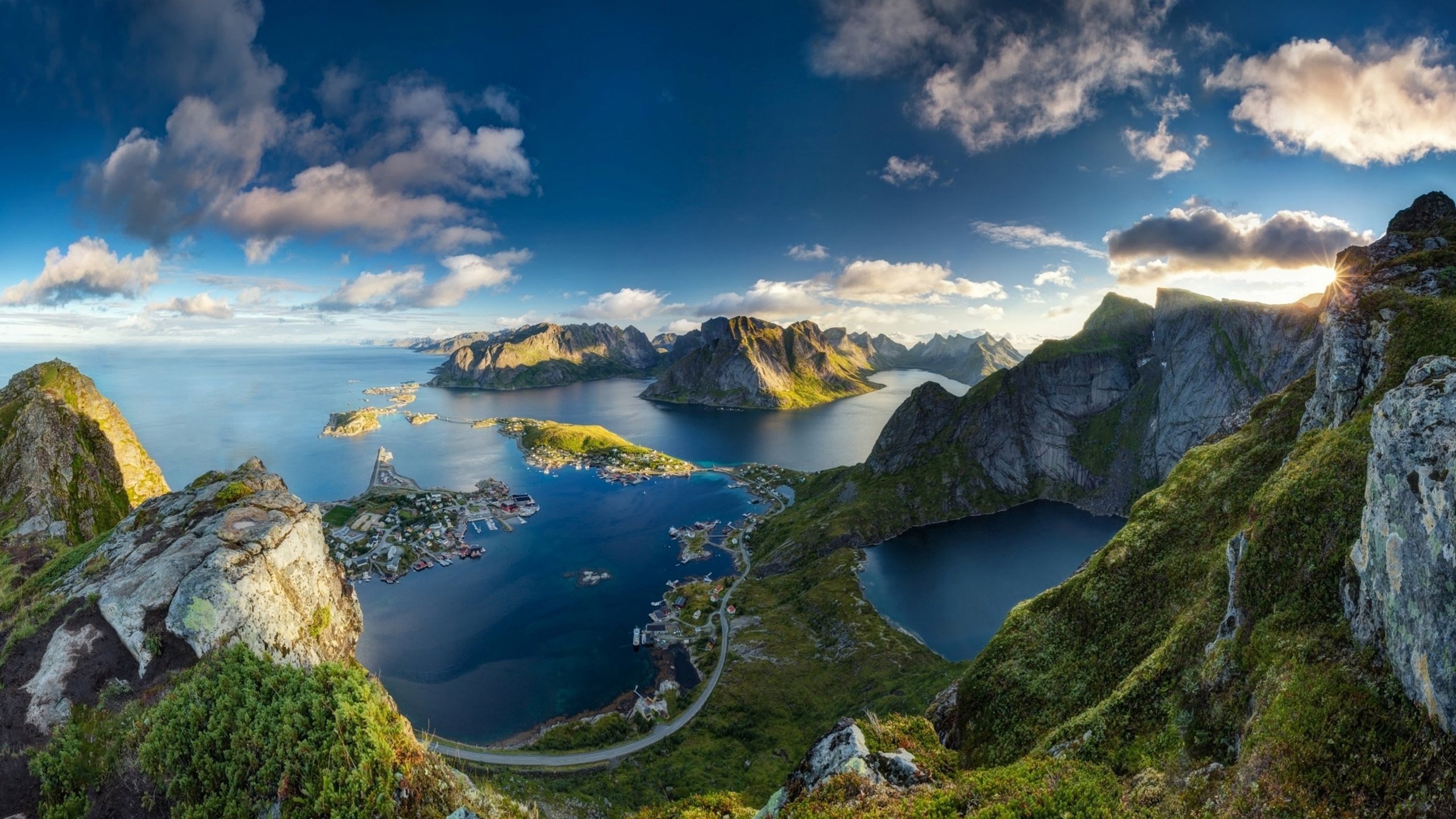 海洋天堂 挪威 蓝天 海边小镇