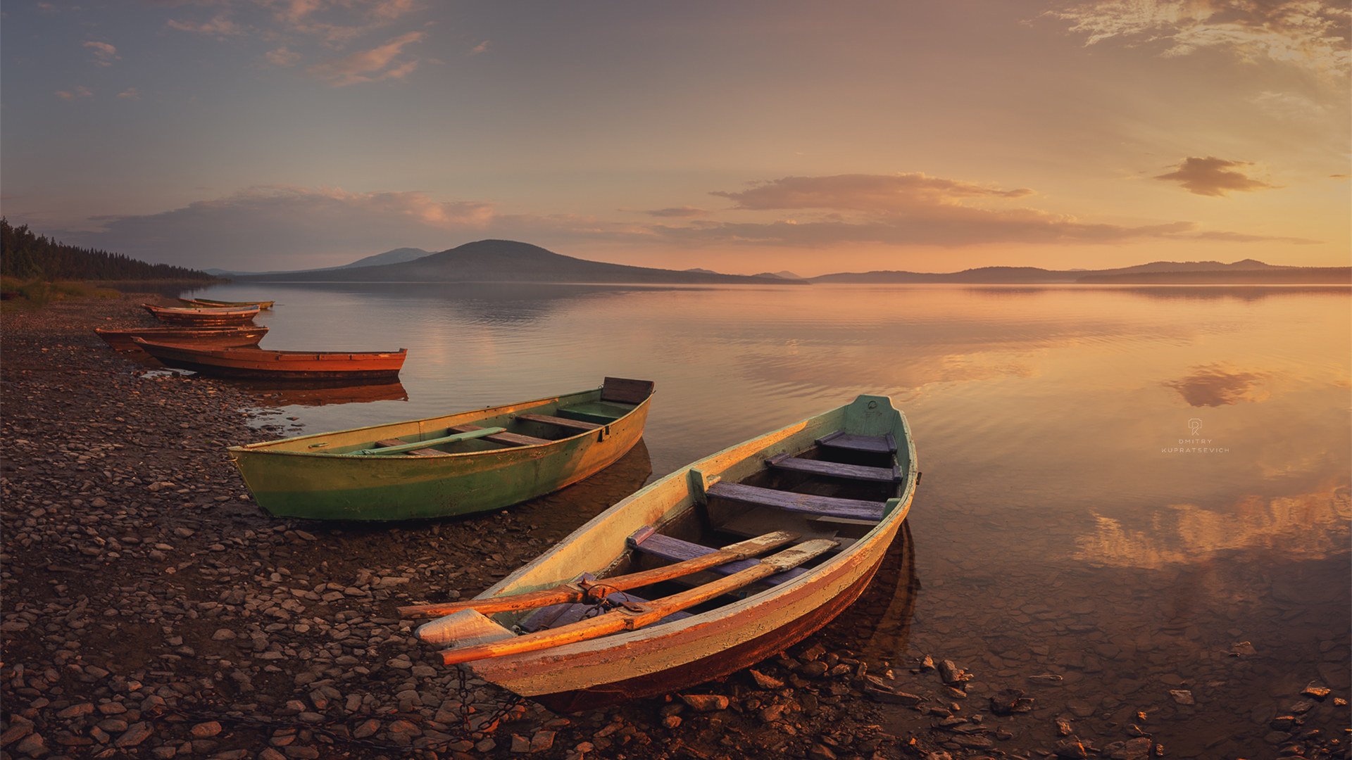 海洋天堂 小船 晚霞 夕阳