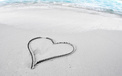 爱情美图 唯美温馨 爱心沙滩