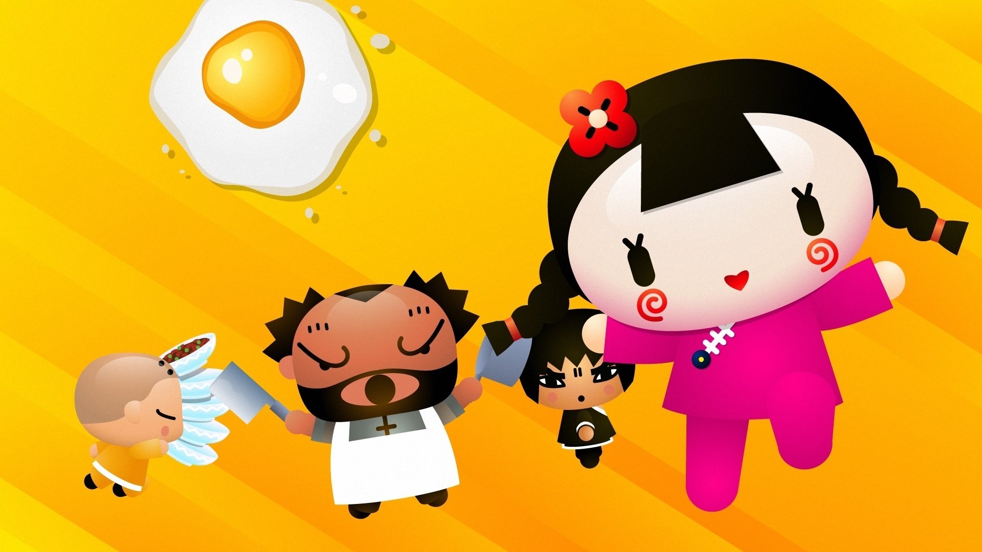 动漫 卡通 pucca 中国娃娃 可爱 儿童桌面专用