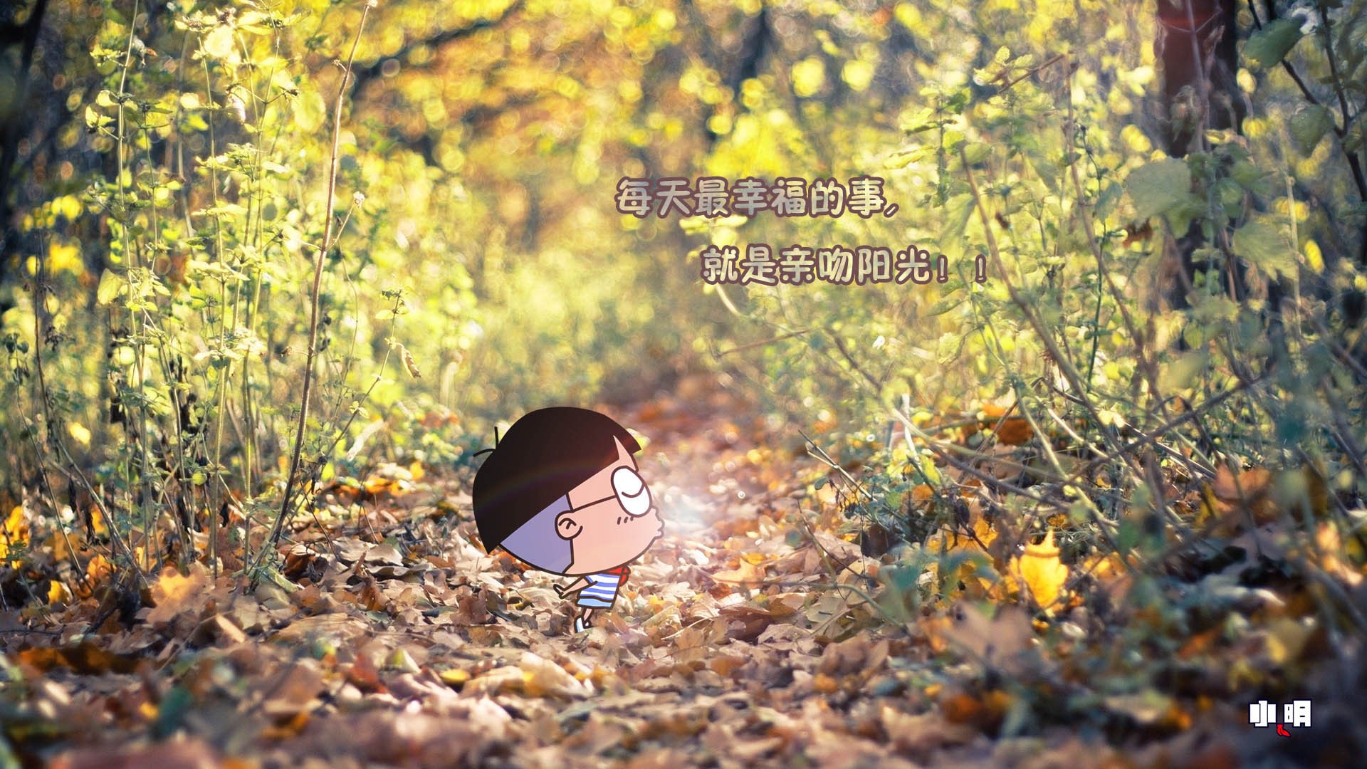 动漫 卡通 小明 手绘 励志 可爱 儿童桌面专用