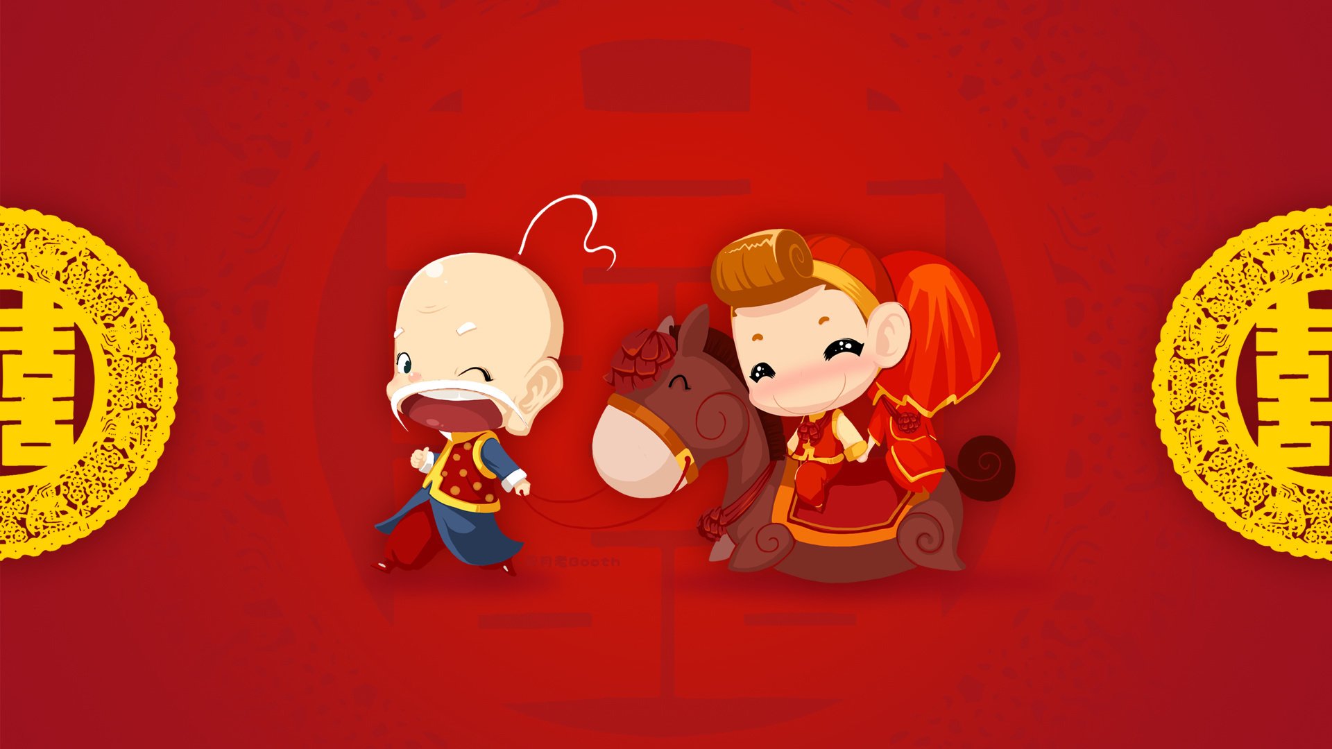 动漫 卡通 月老说 手绘 儿童桌面专用