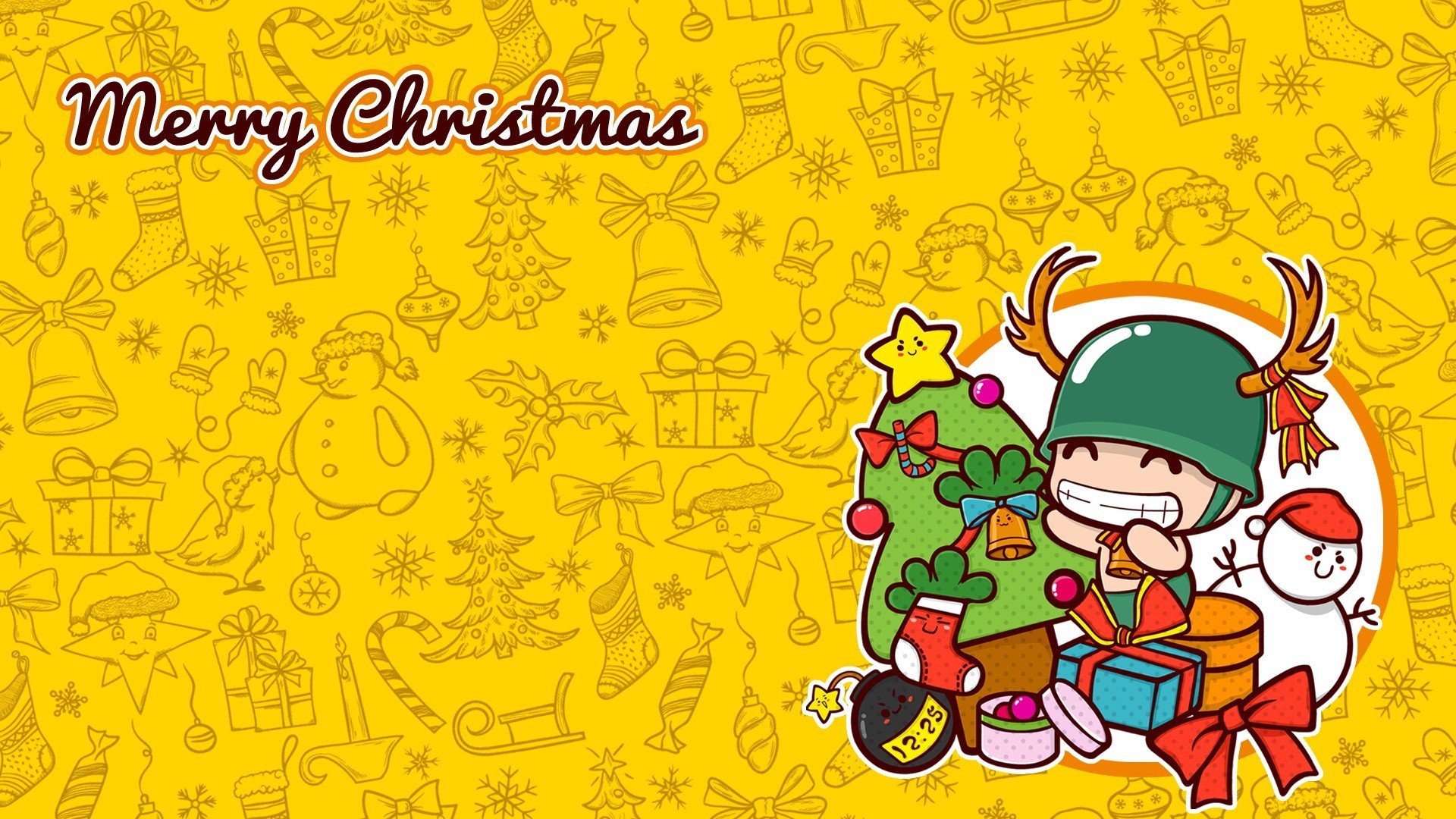 动漫 可爱 动画 手绘 圣诞节 炮炮兵 儿童桌面专用