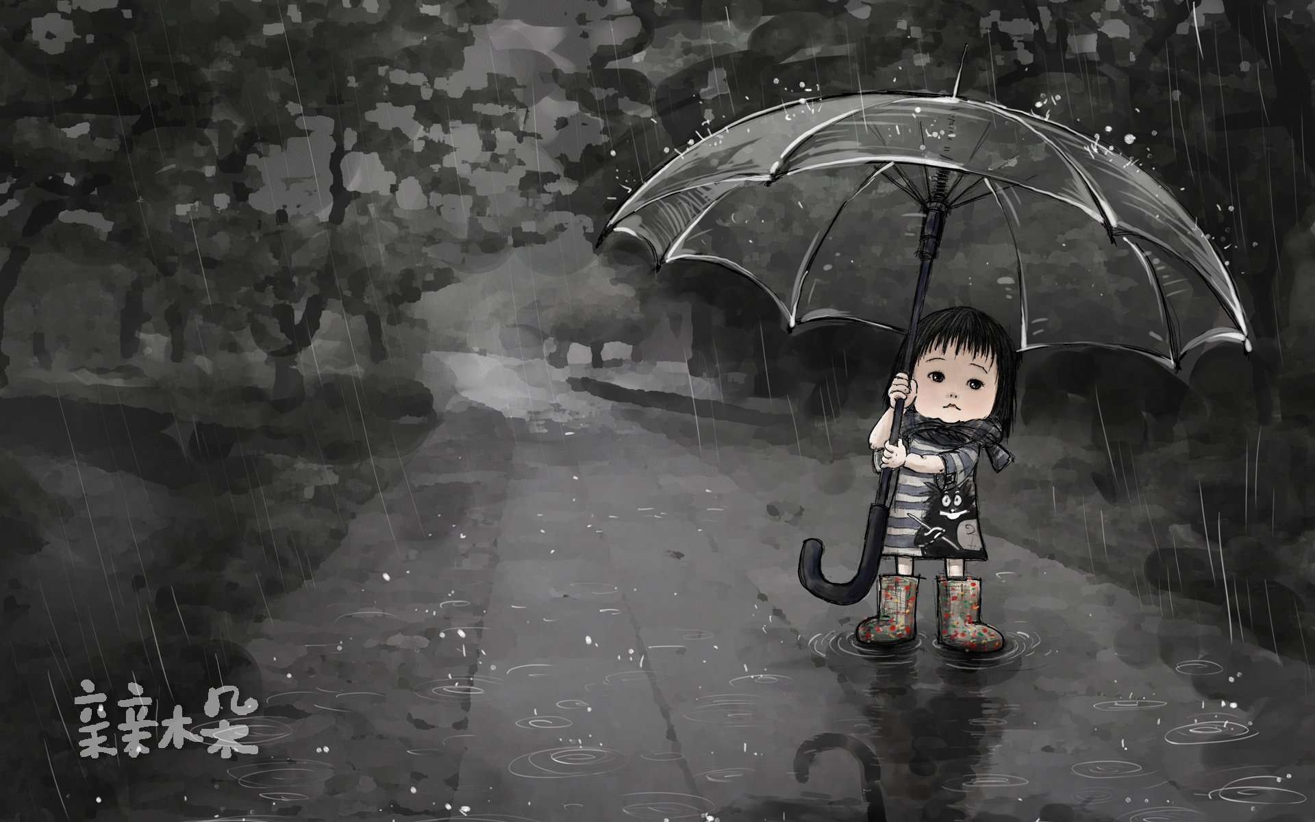 动漫 卡通 手绘 女孩 可爱 萌 治愈 木朵 亲亲木朵 调皮 俏皮