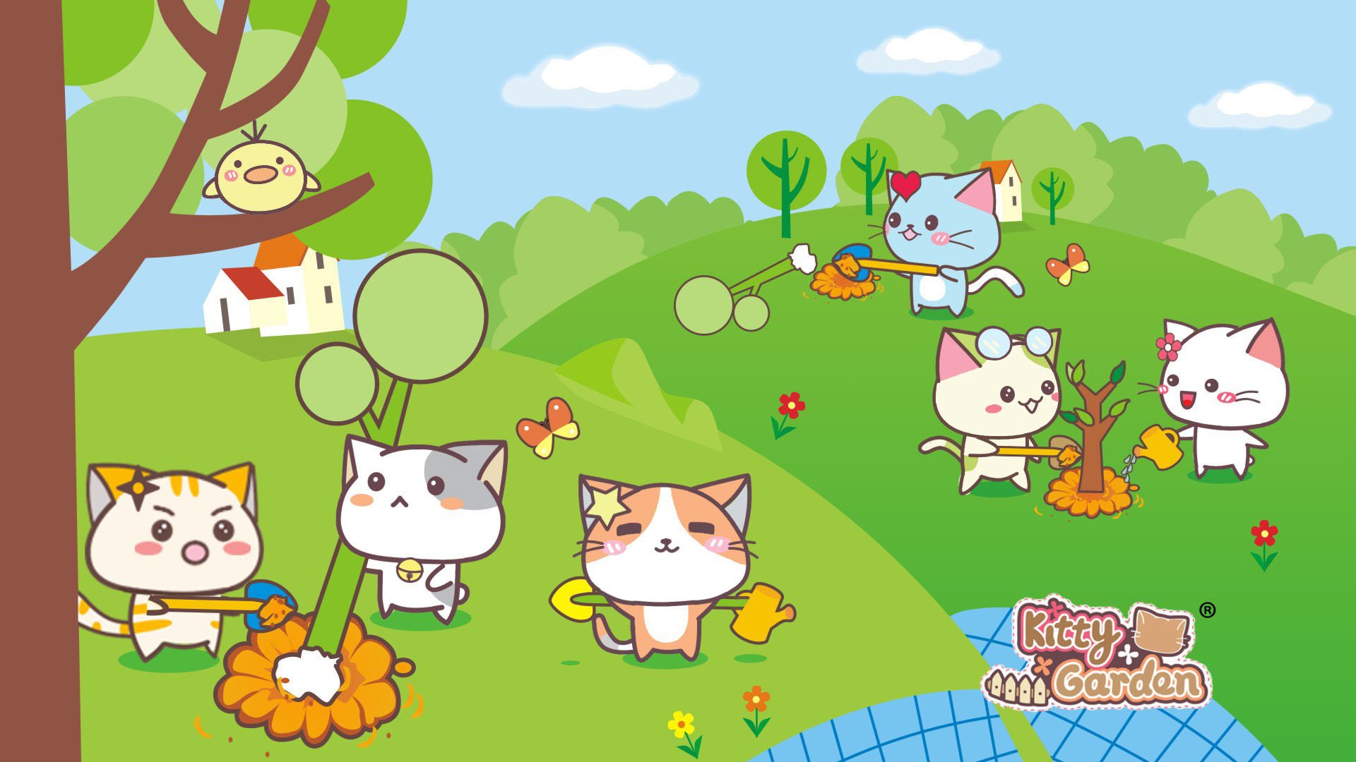 卡通 手绘 可爱 猫咪 KG猫咪乐园  Kitty Garden 猫咪乐园