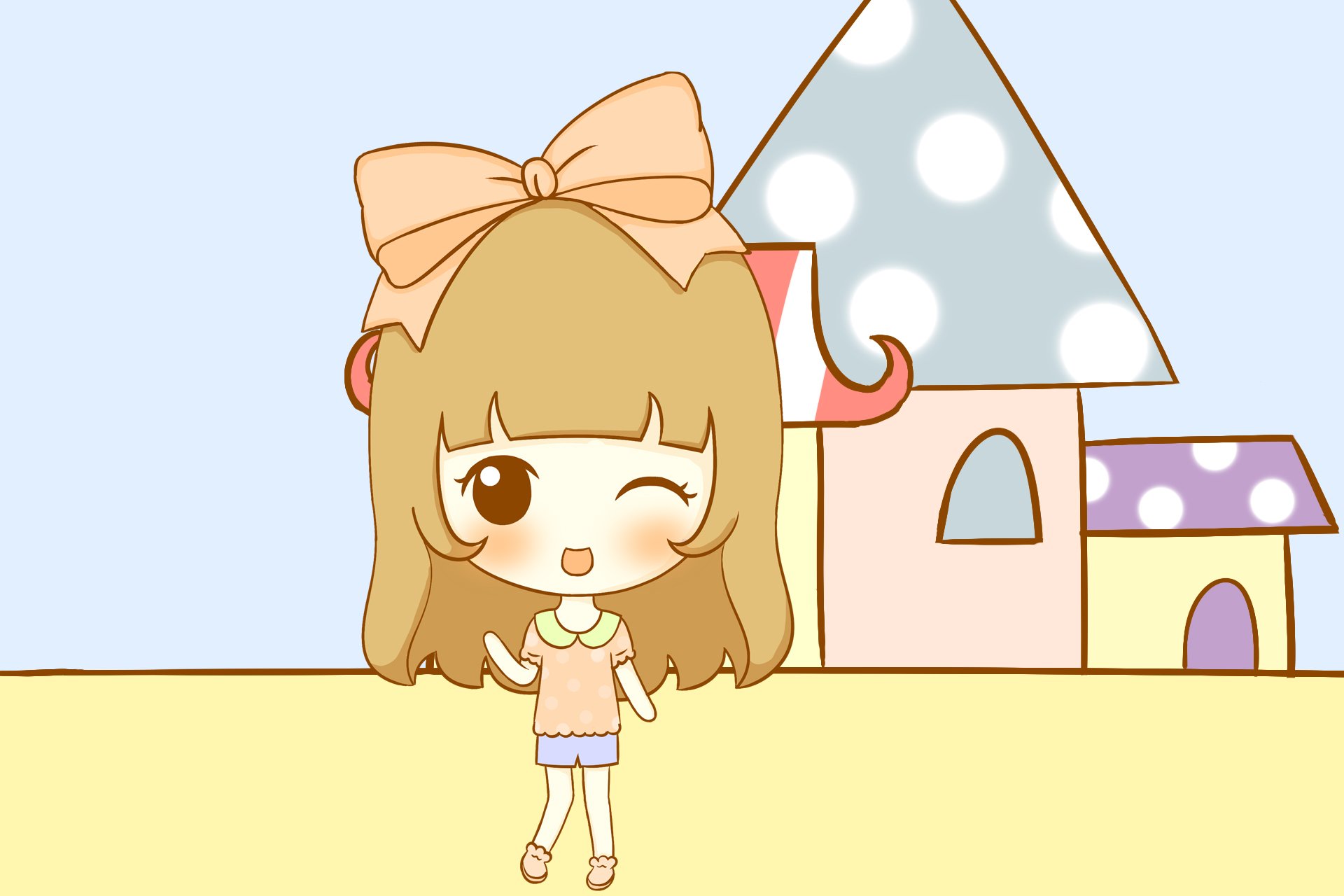 鬼鬼 鬼小妞 可爱 手绘 卡通 女孩 清新