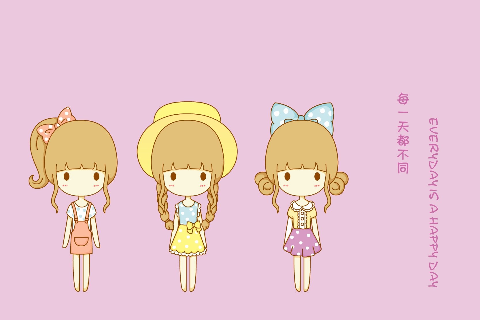 鬼鬼 鬼小妞 可爱 手绘 卡通 女孩 清新