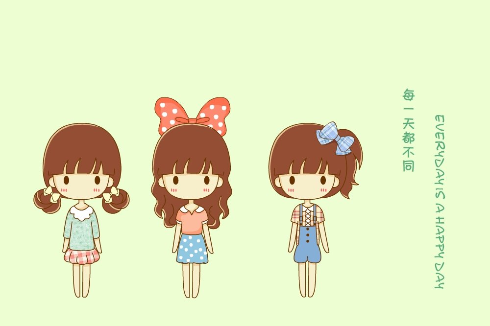 鬼鬼 鬼小妞 可爱 手绘 卡通 女孩 清新