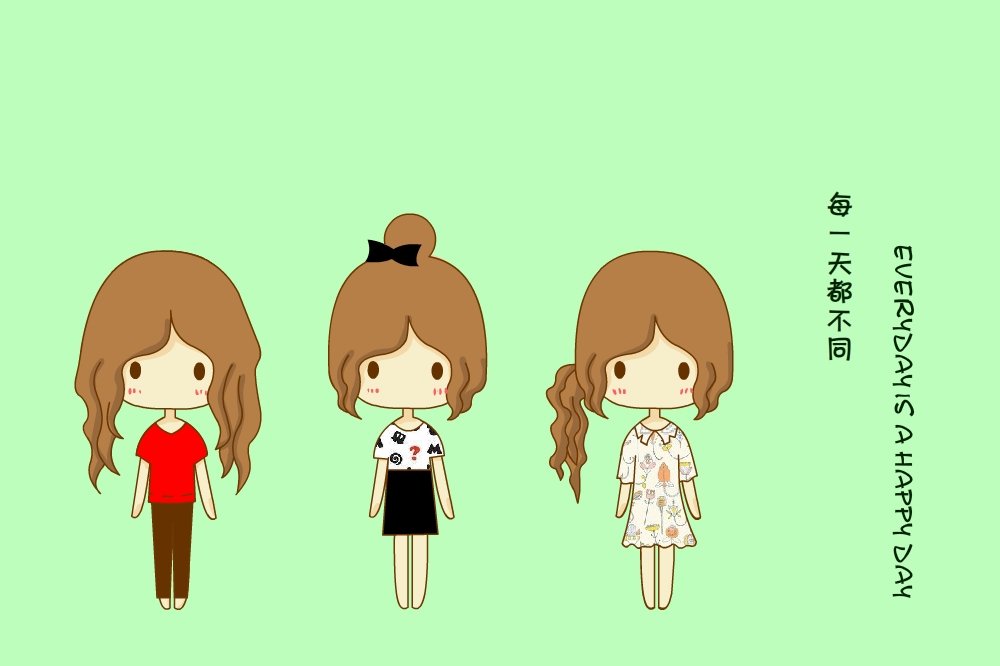 鬼鬼 鬼小妞 可爱 手绘 卡通 女孩 清新