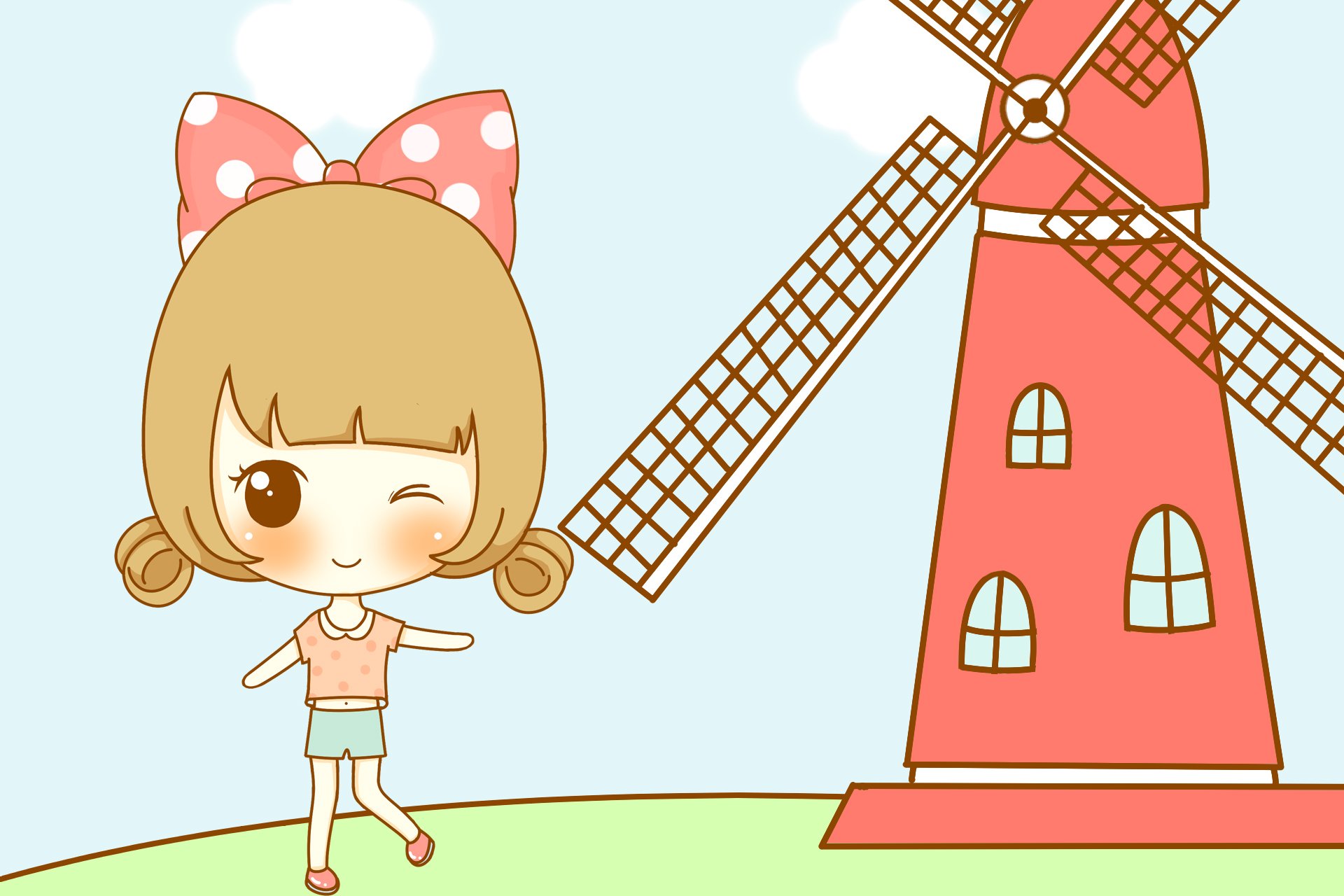 鬼鬼 鬼小妞 可爱 手绘 卡通 女孩 清新