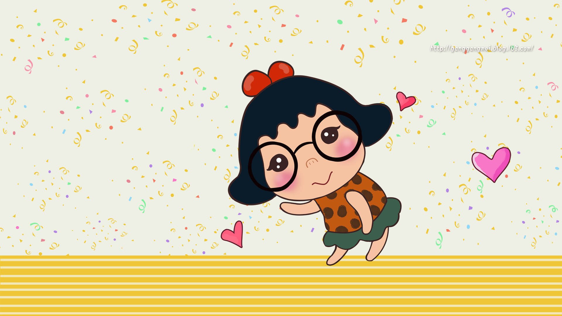 卡通 手绘 女孩 岗岗妹