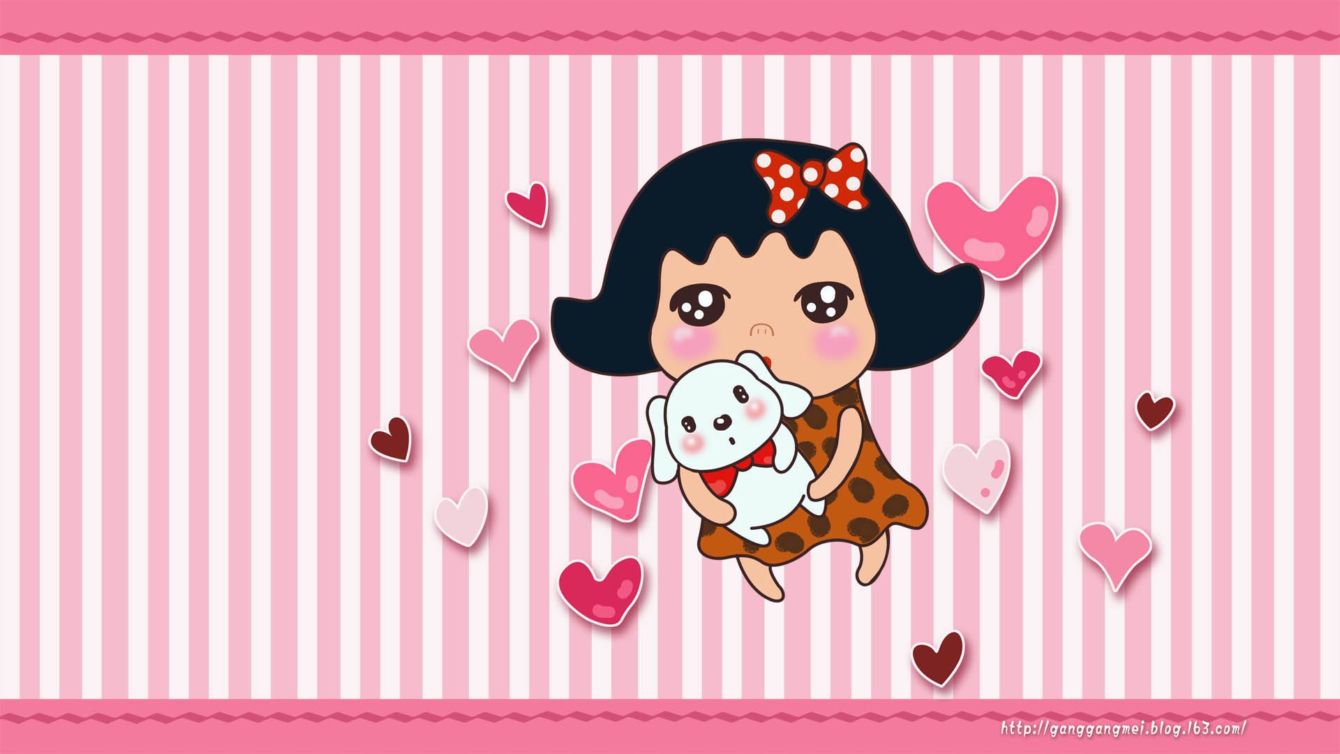 卡通 手绘 女孩 岗岗妹