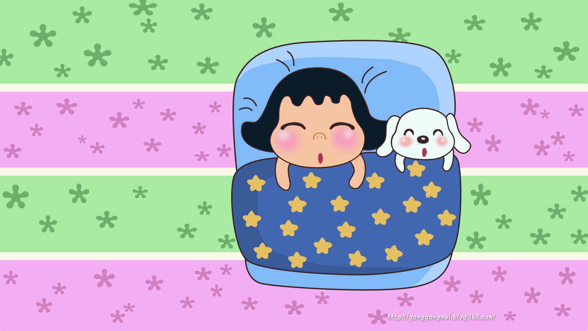 卡通 手绘 女孩 岗岗妹