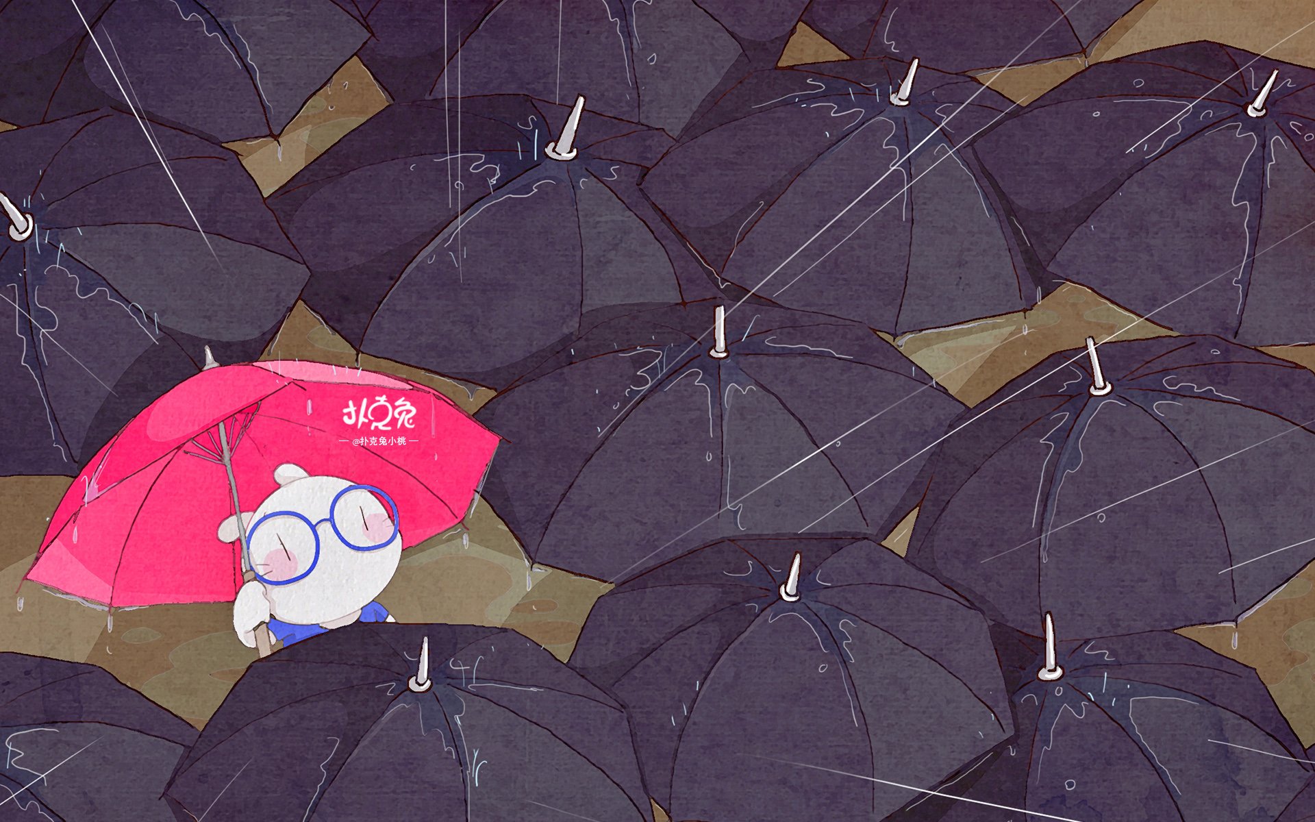 卡通 手绘 扑克兔