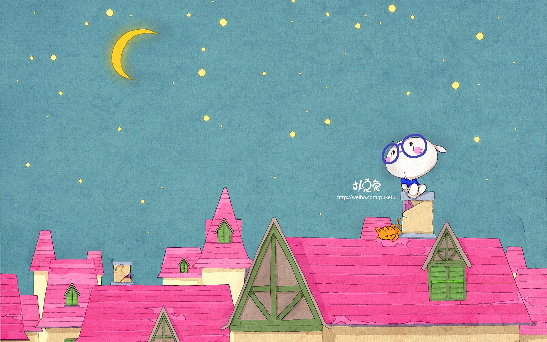 卡通 手绘 扑克兔