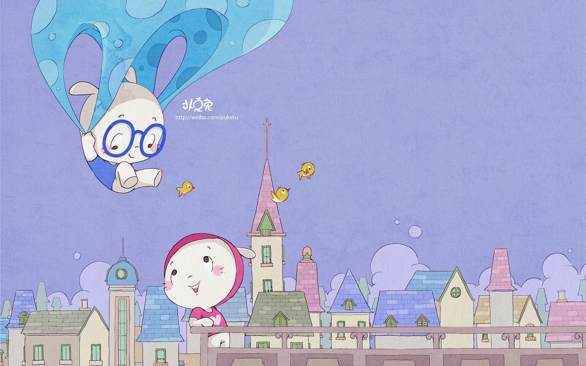 卡通 手绘 扑克兔