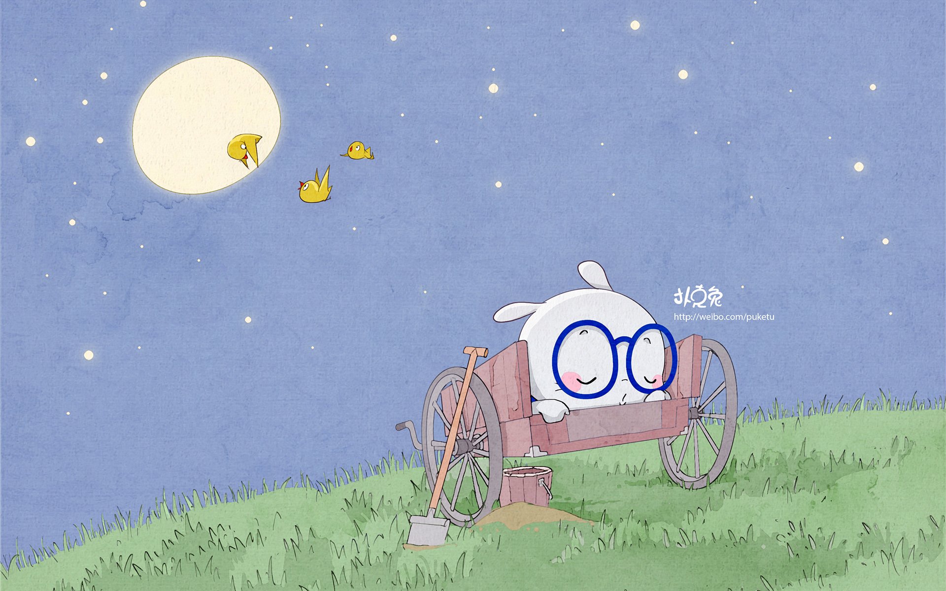 卡通 手绘 扑克兔