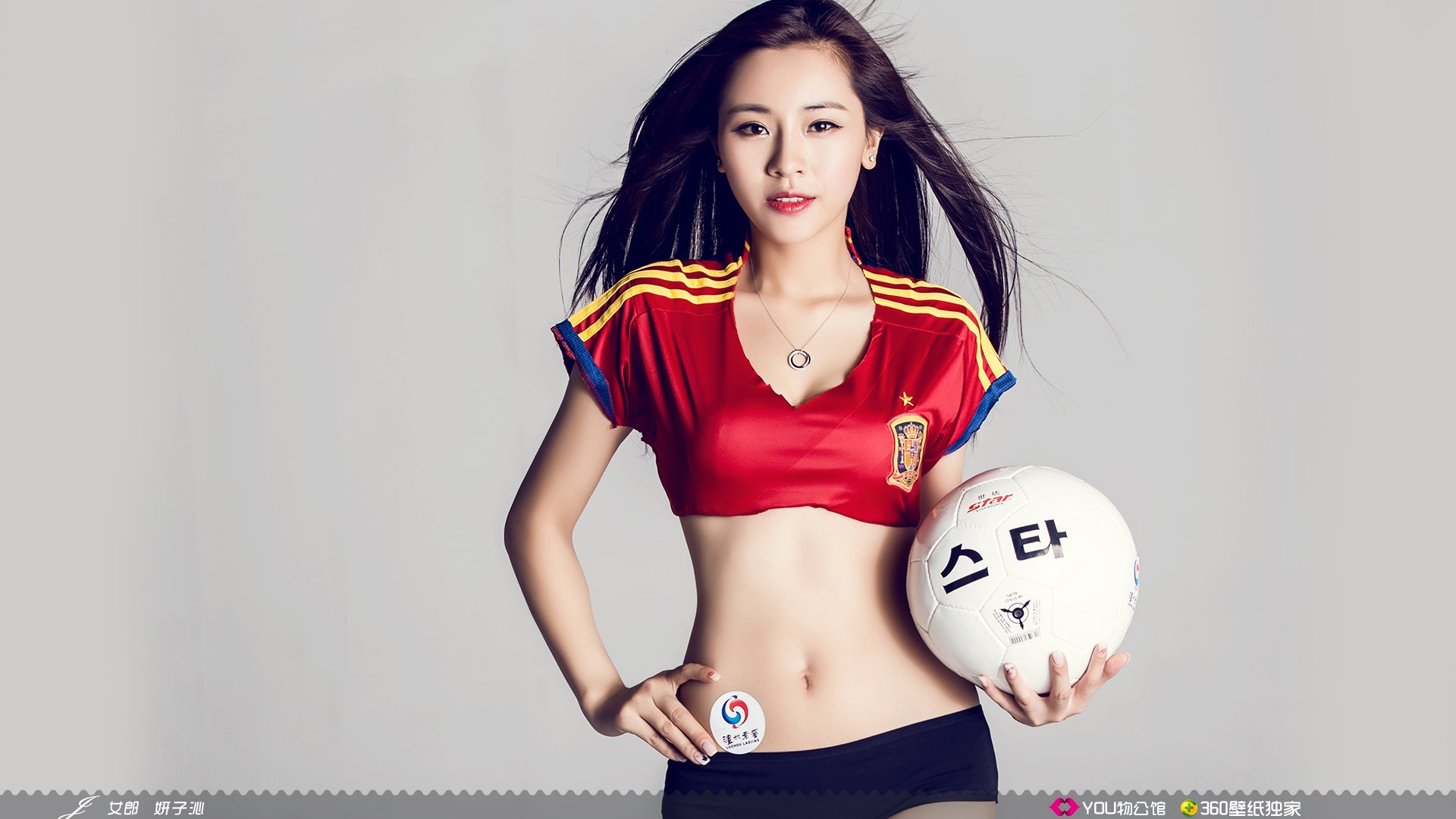YOU物公馆  @YOU物公馆官博 美女 YOU物馆 足球宝贝 世界杯 西班牙队 J女郎 妍子沁