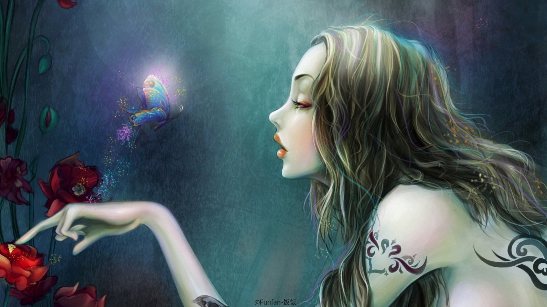 炫酷 另类 个性 简约 手绘 女孩 funfan